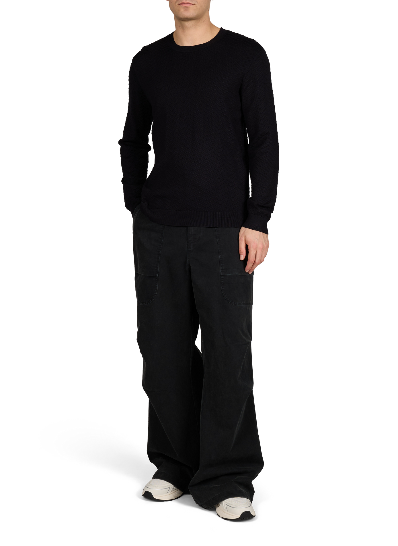 Low-top sneakers in woven technical fabric ARMANI EXCHANGE White