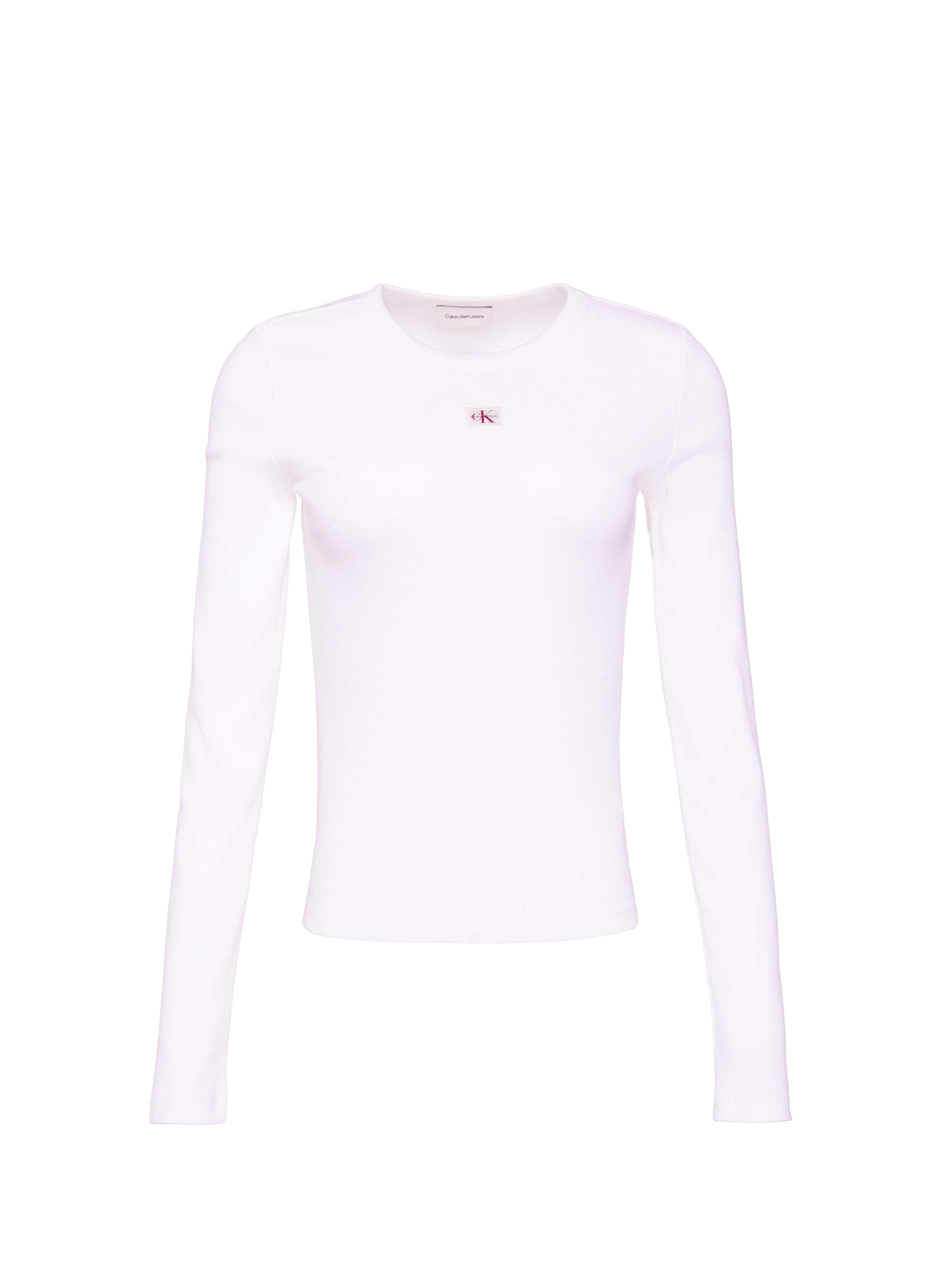 Top manches longues à logo CALVIN KLEIN Blanc