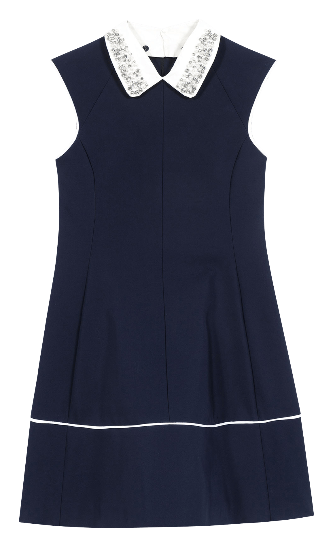 Robe courte évasée en coton mélangé MAJE Bleu