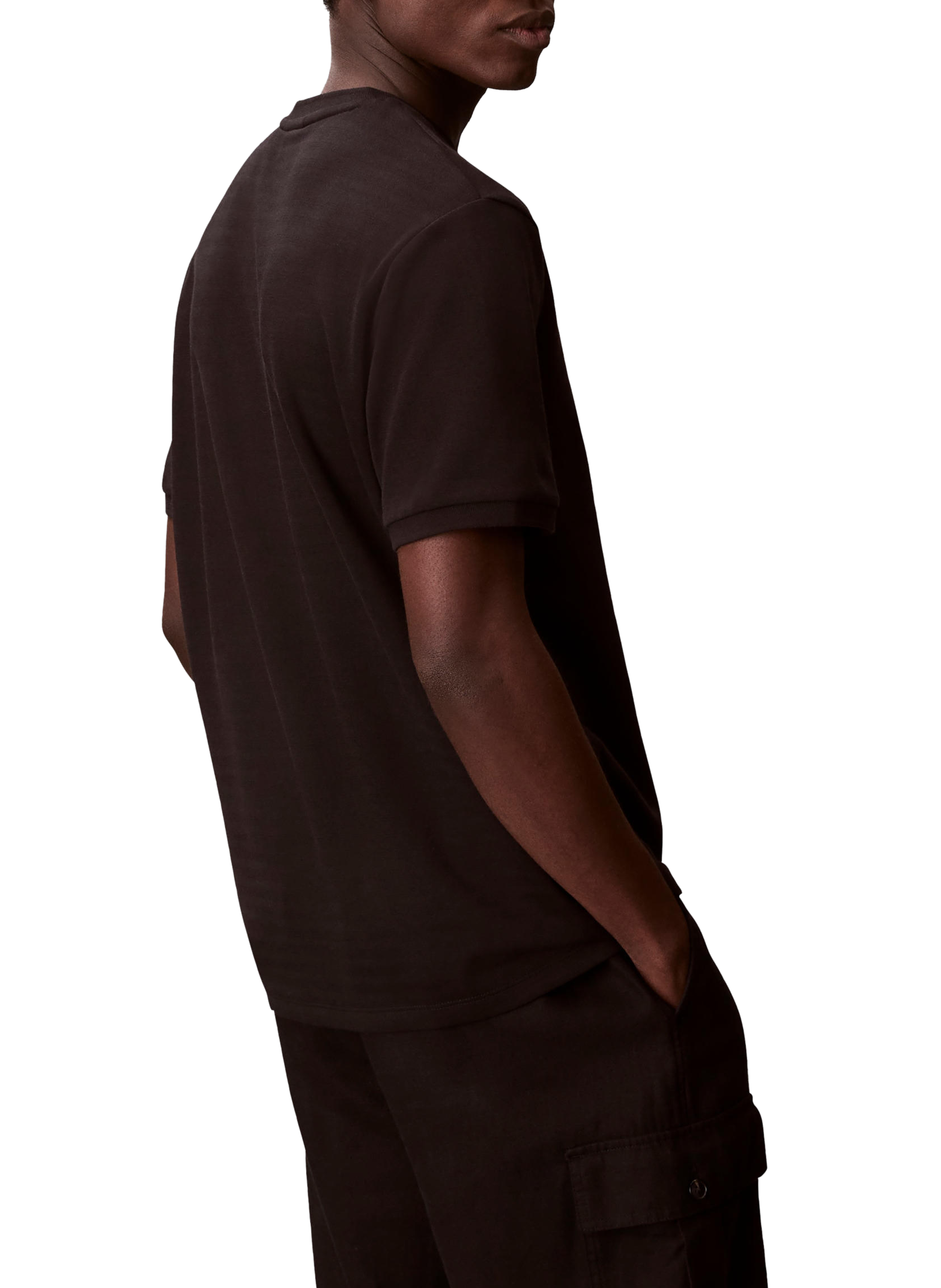 T-shirt manches courtes en coton mélangé CALVIN KLEIN Noir