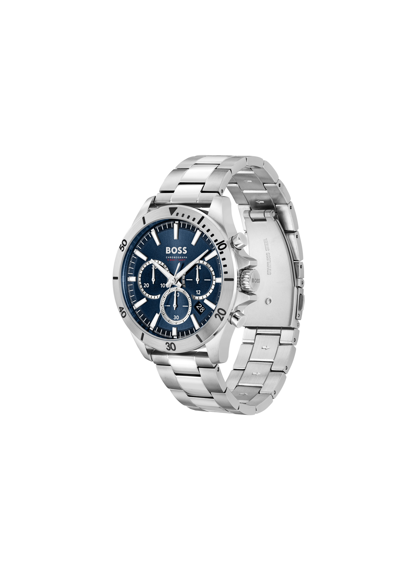 Montre quartz Troper automatique en acier inoxydable BOSS MONTRES Bleu