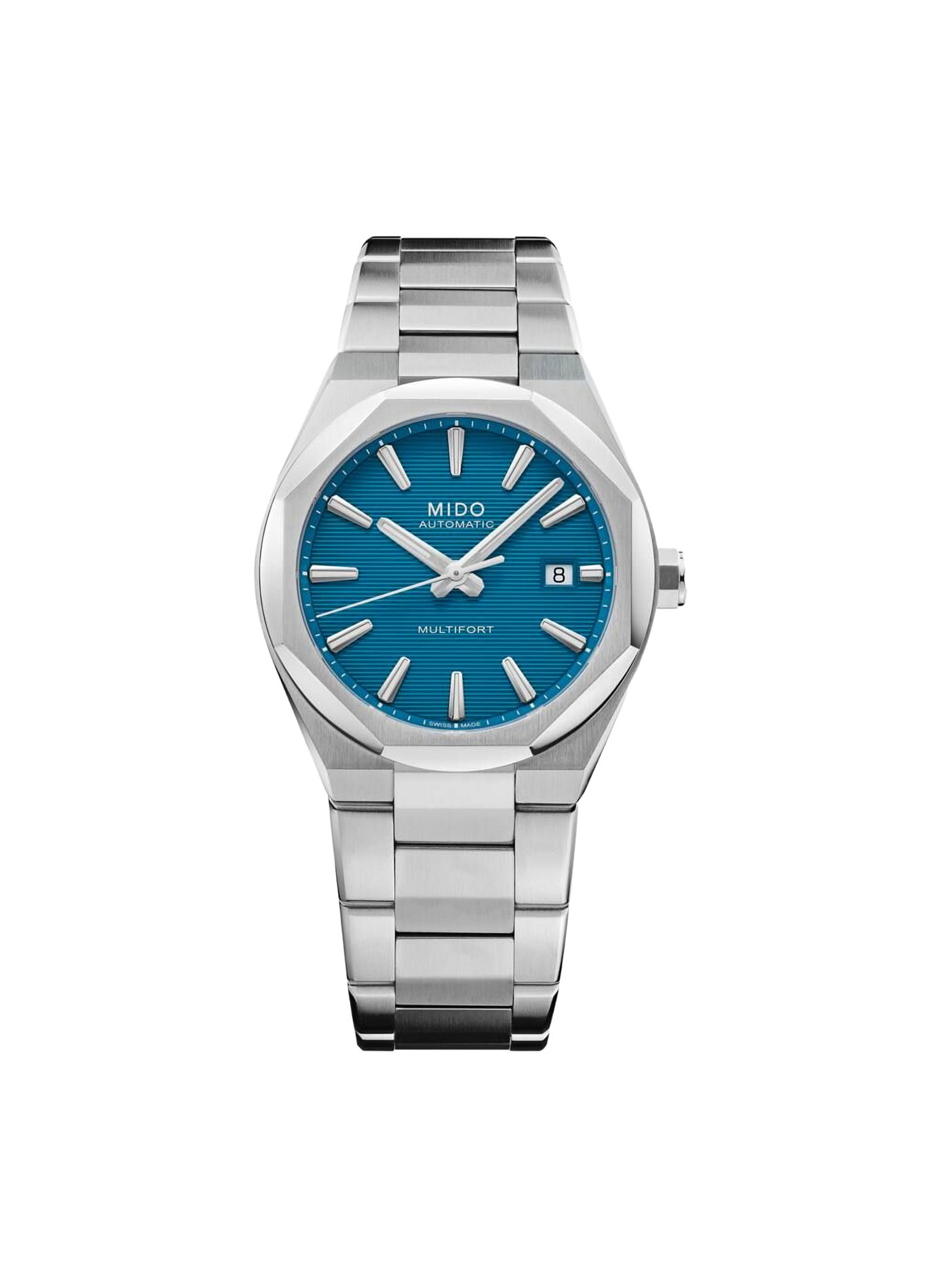 Montre Multifort 8 One Crown en acier inoxydable MIDO Bleu