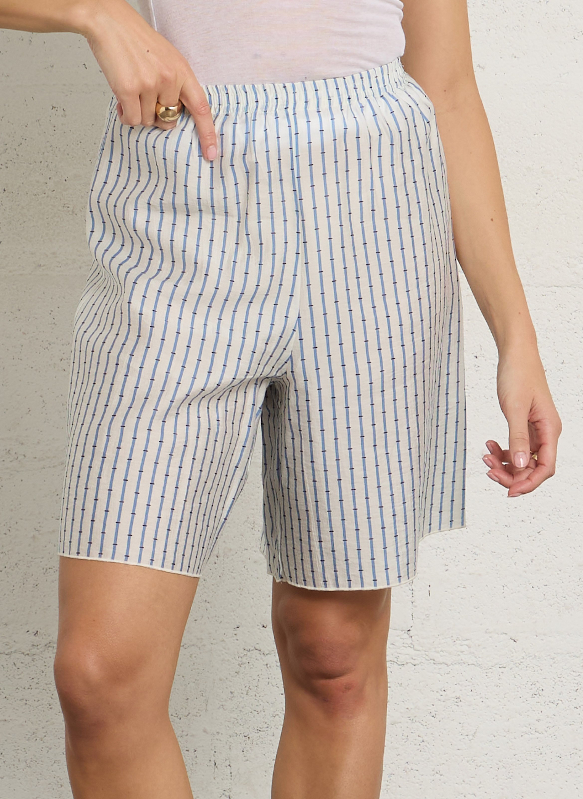 Short droit à rayures zivow AMERICAN VINTAGE Bleu