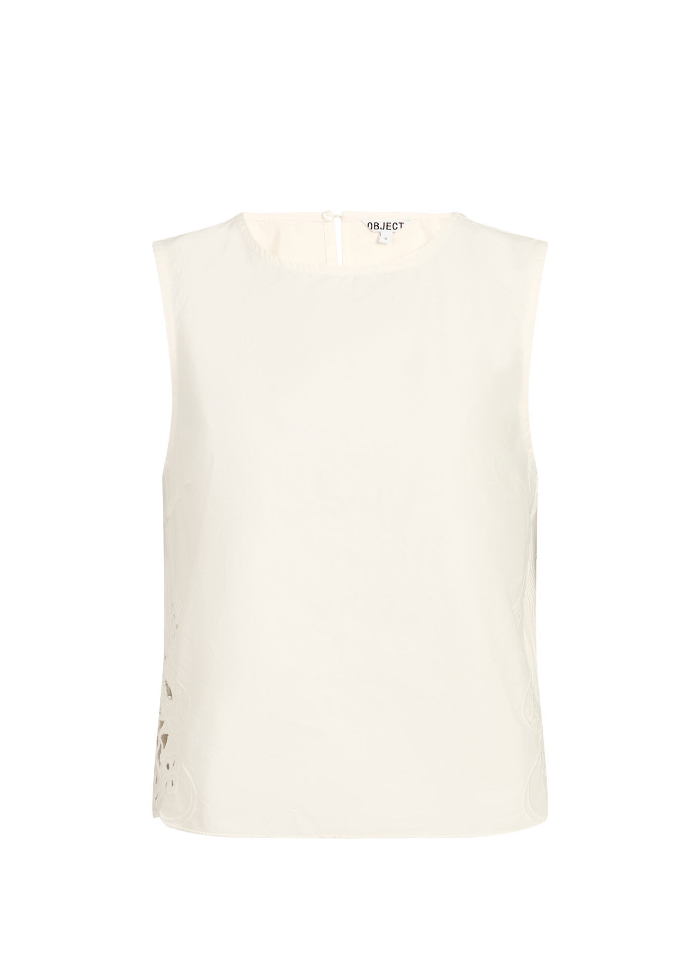 Top Madia brodé en coton OBJECT Blanc