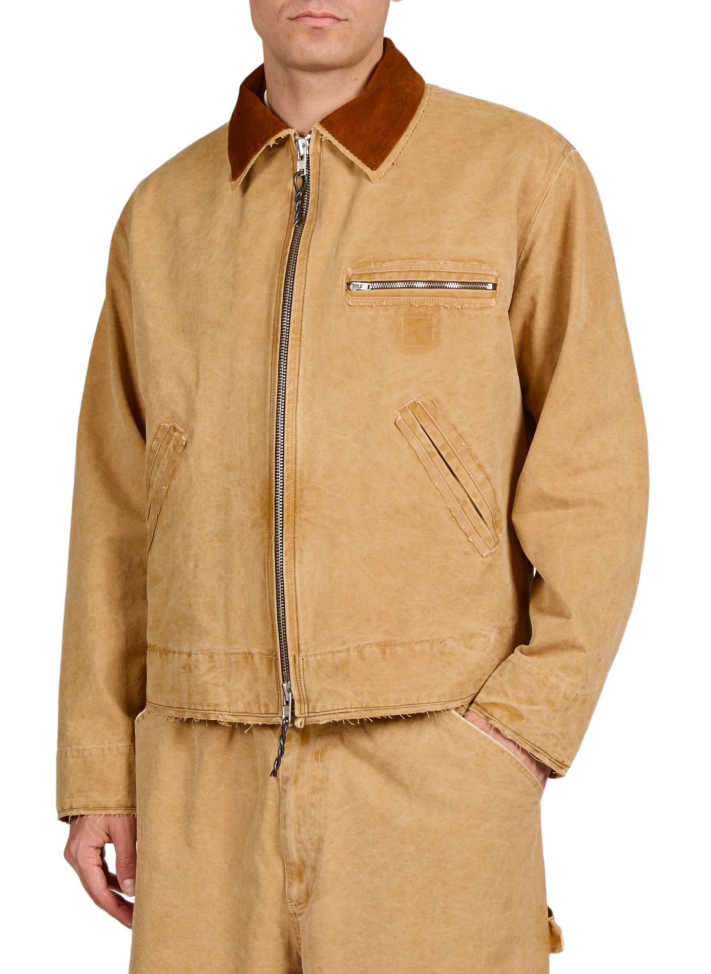 Jacket with classic corduroy collar in cotton CAMIEL FORTGENS Brown