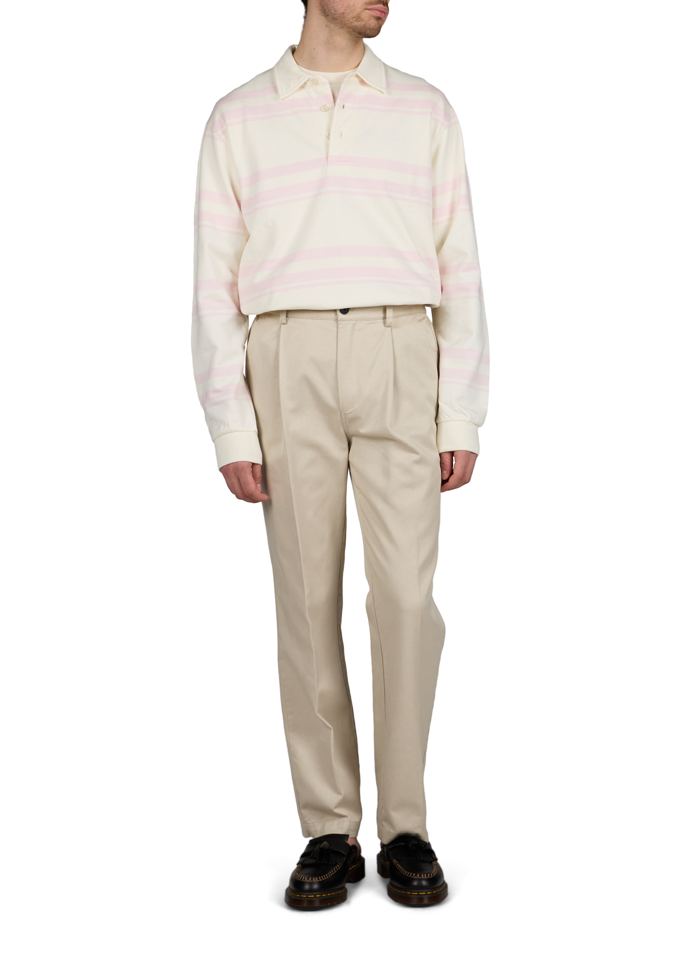 Casual striped Tate polo in organic cotton MINIMUM Pink