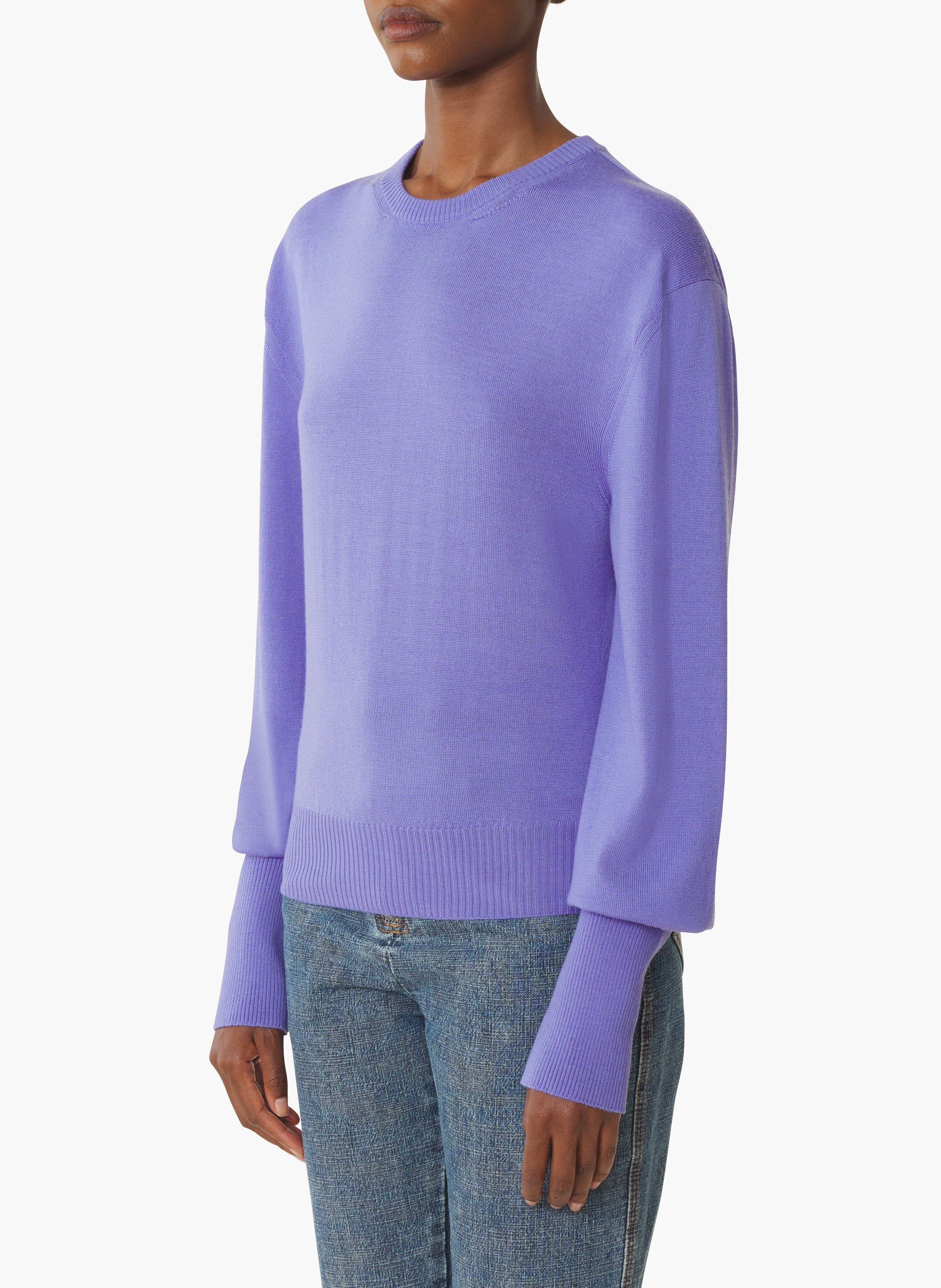 Pull détail gros grain en mérinos LANVIN Violet