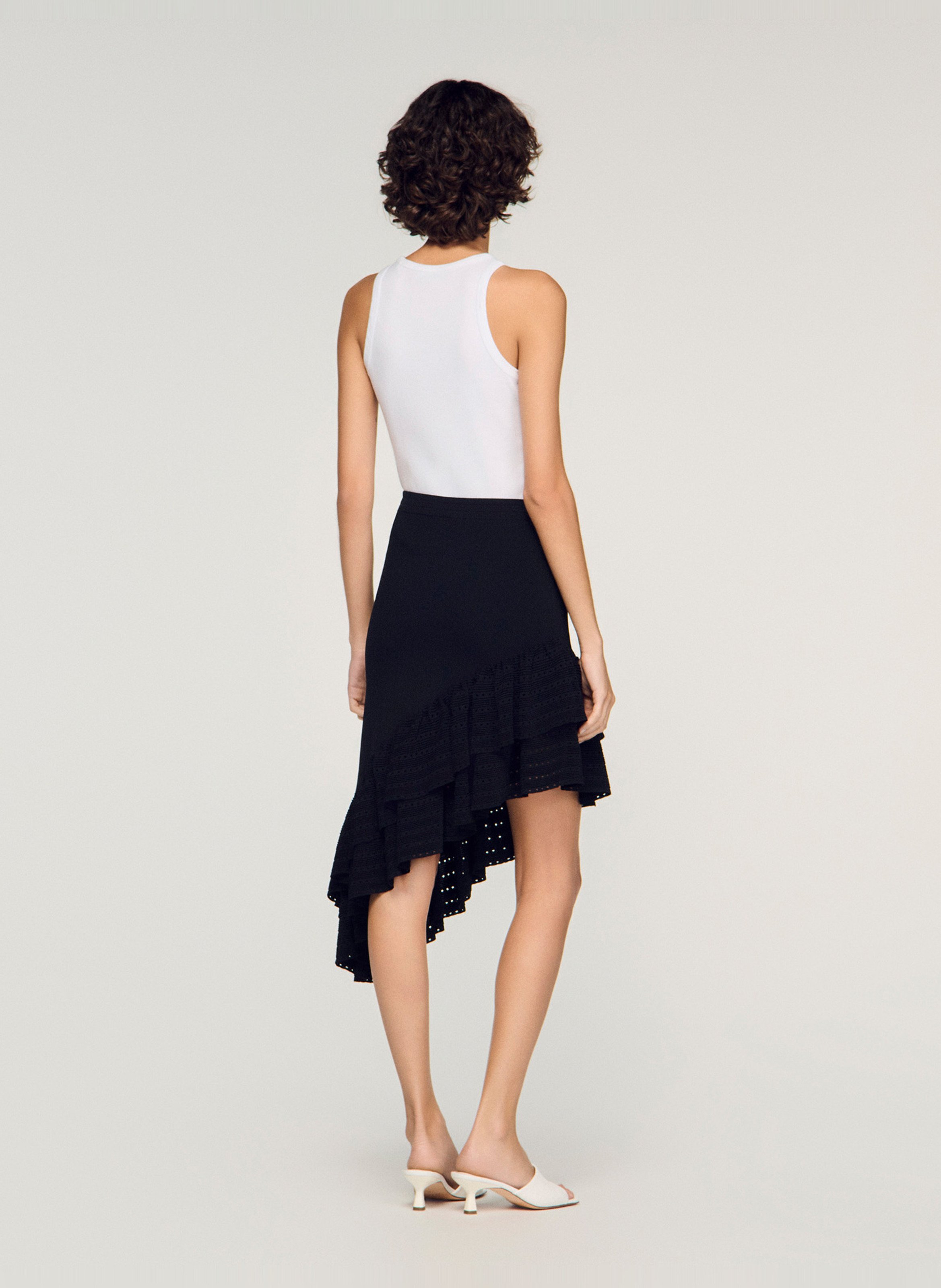 Jupe moulante en maille SANDRO Noir