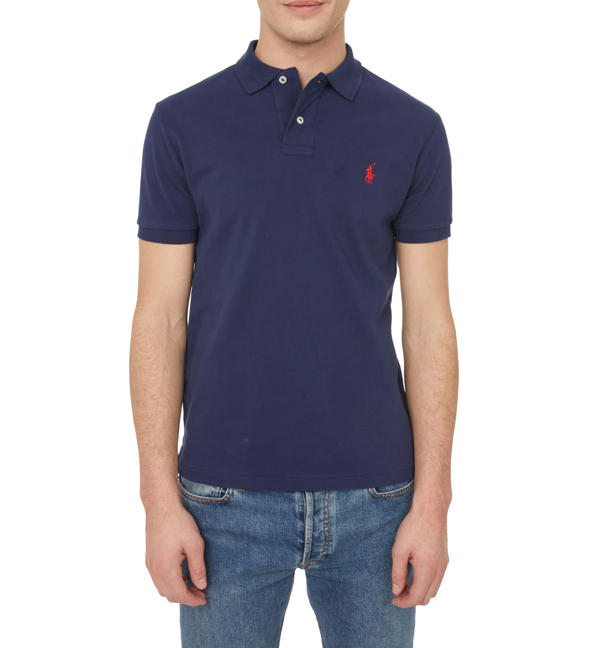 Slim-fit cotton piqué polo shirt  POLO RALPH LAUREN Blue
