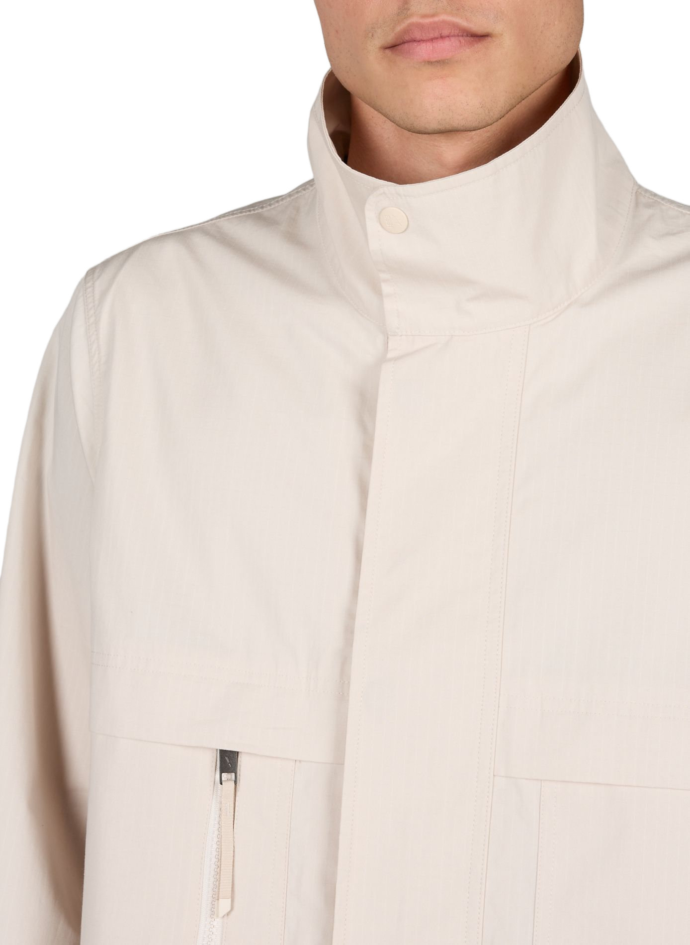 Water-repellent multi-pocket cotton blend jacket AIGLE Beige