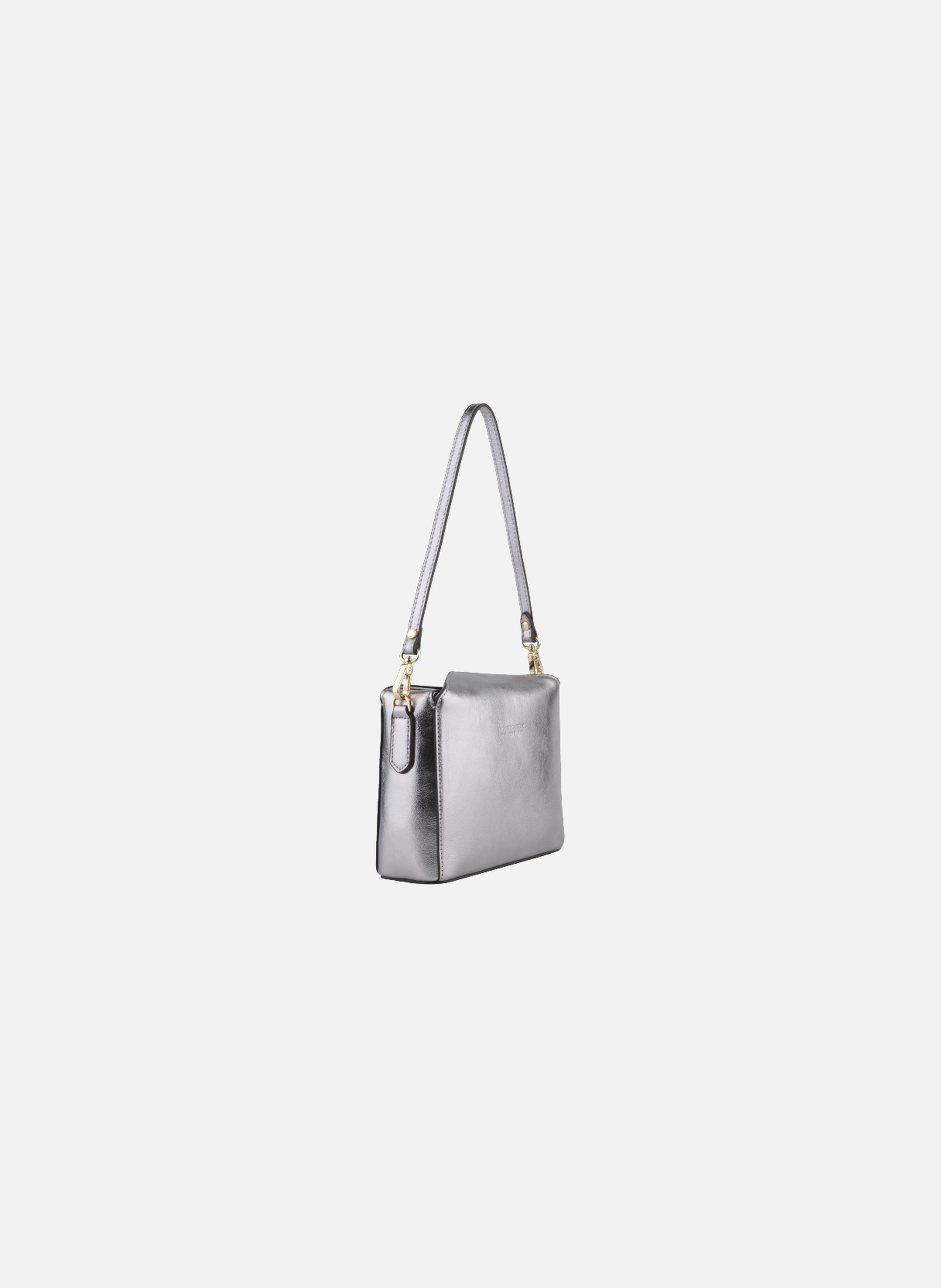 Cassetta metallic | sac porté crossbody en cuir de vachette POURCHET Gris