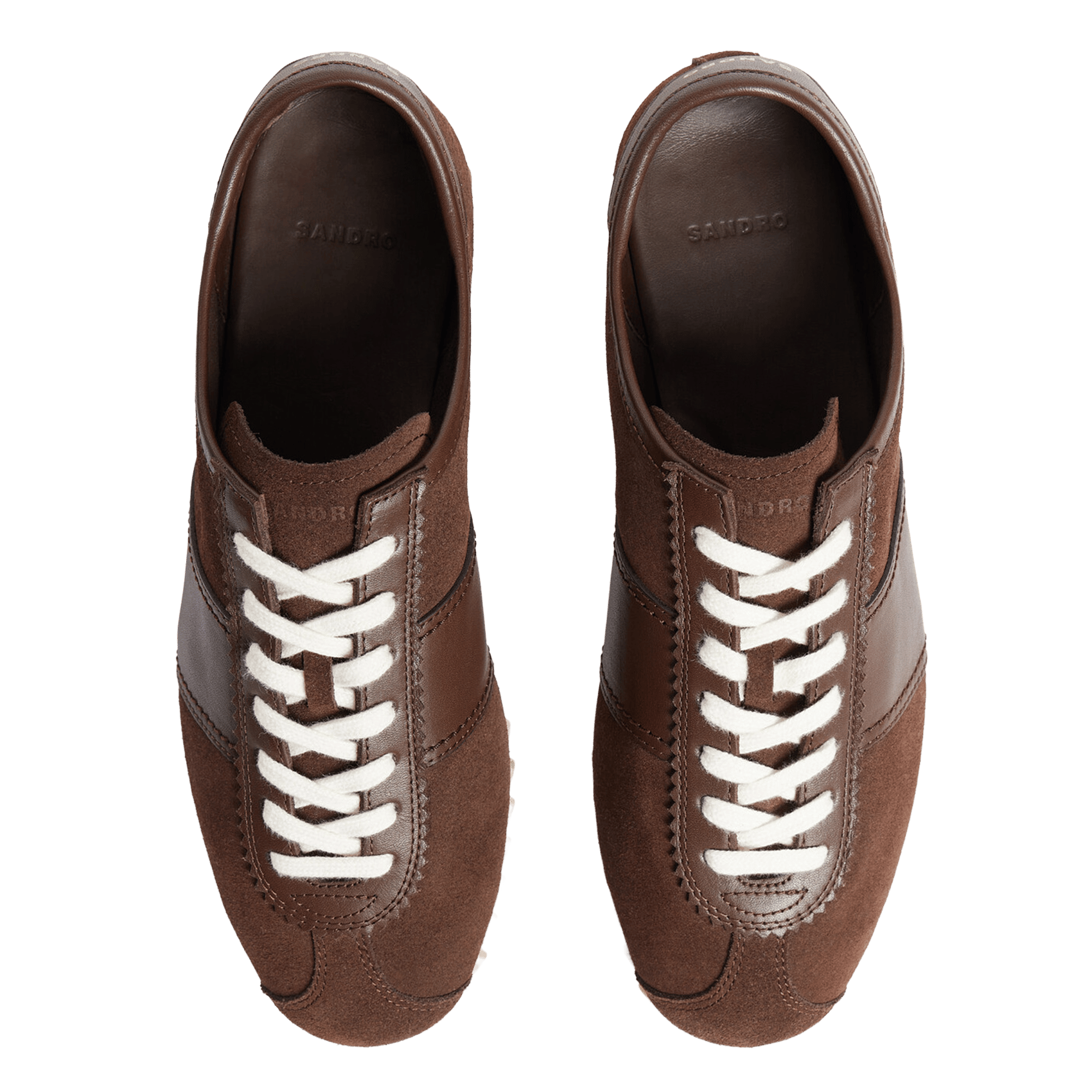 Baskets basses en cuir SANDRO Marron