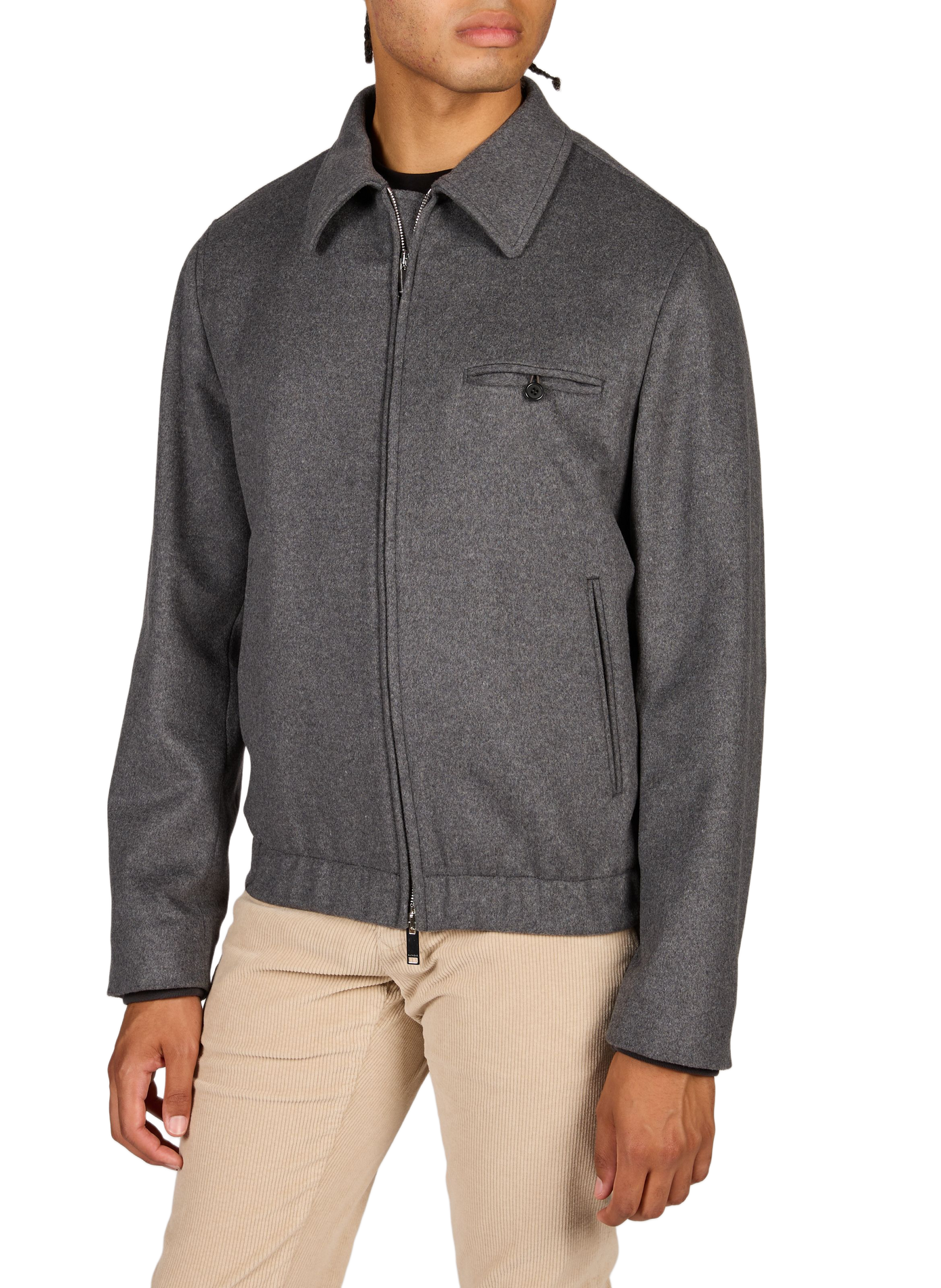 Bomber Primo en laine vierge et cachemire mélangés SLOWEAR Gris
