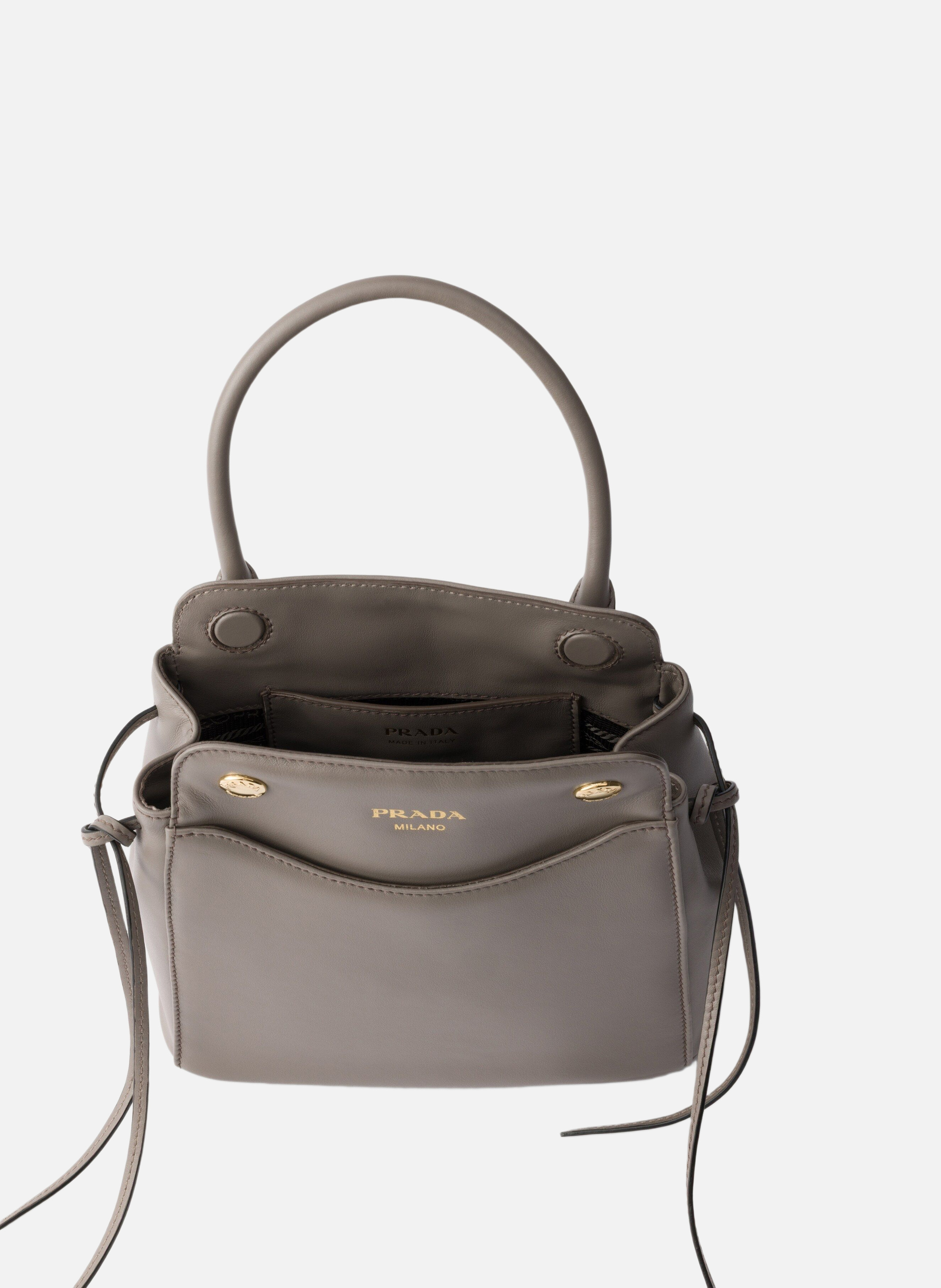 Mini sac à main prada carry en cuir PRADA Gris