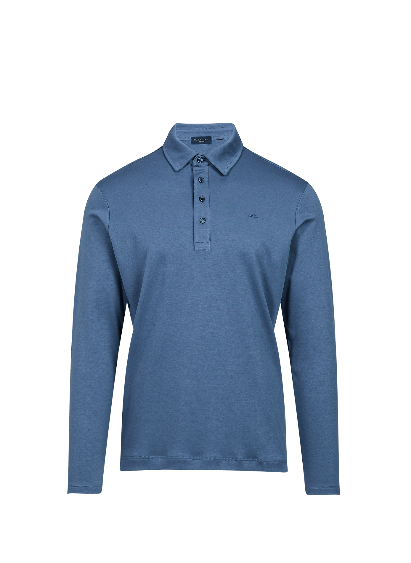 Straight fit long-sleeved cotton polo PAUL & SHARK Blue