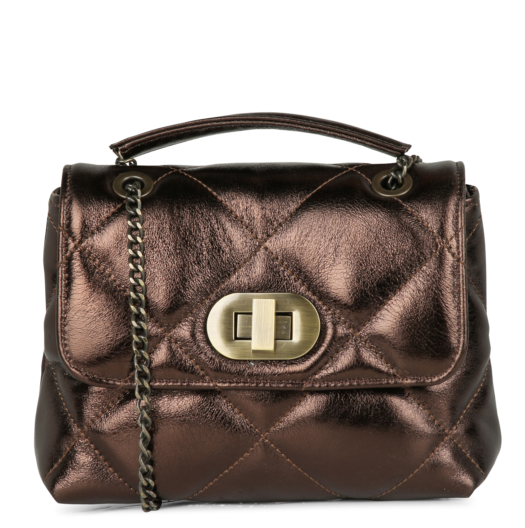 Sac bandoulière en cuir gaby MAISON 123 Marron