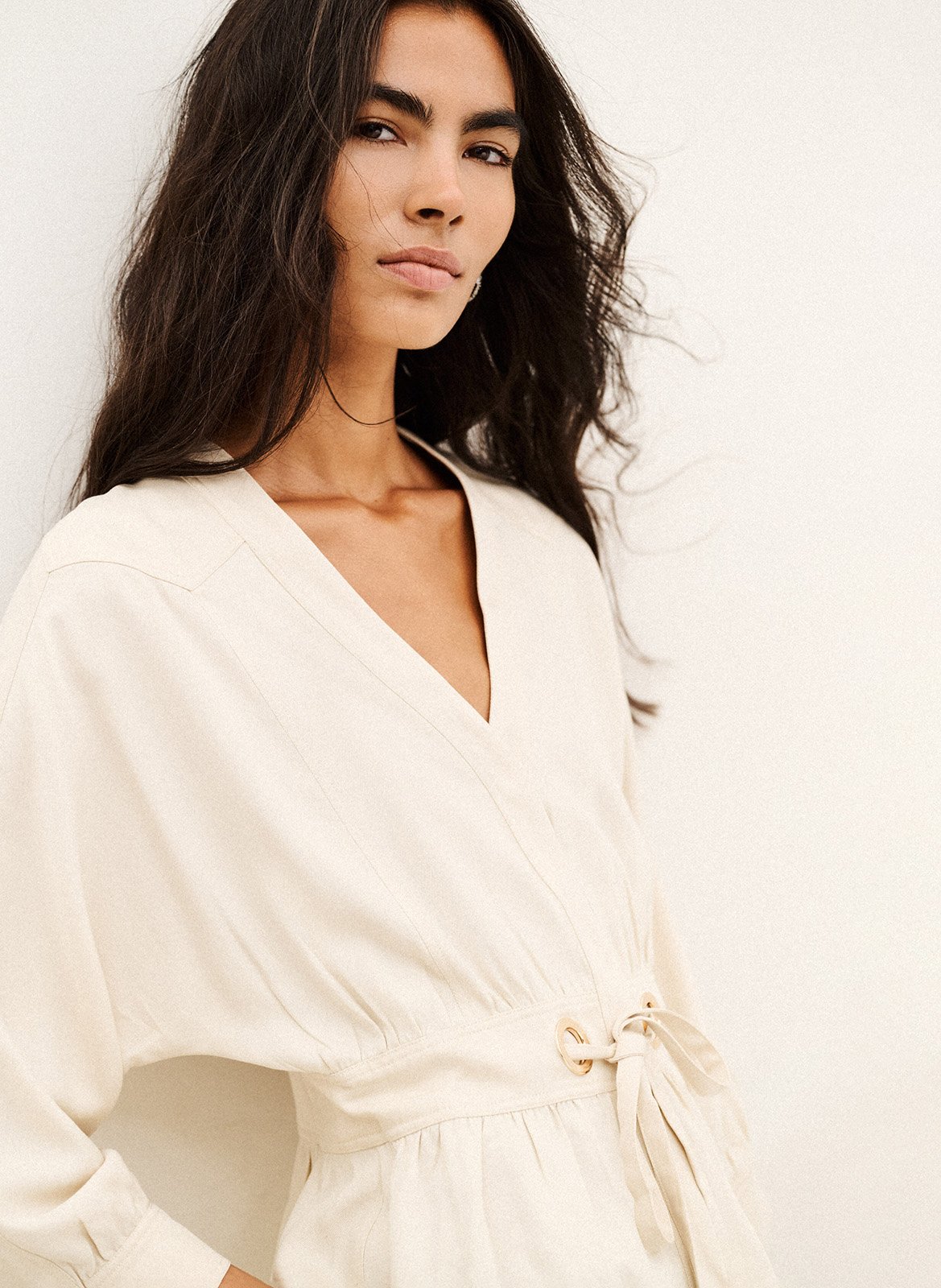 Vest met lange mouwen en strikken Precila BA&SH Beige