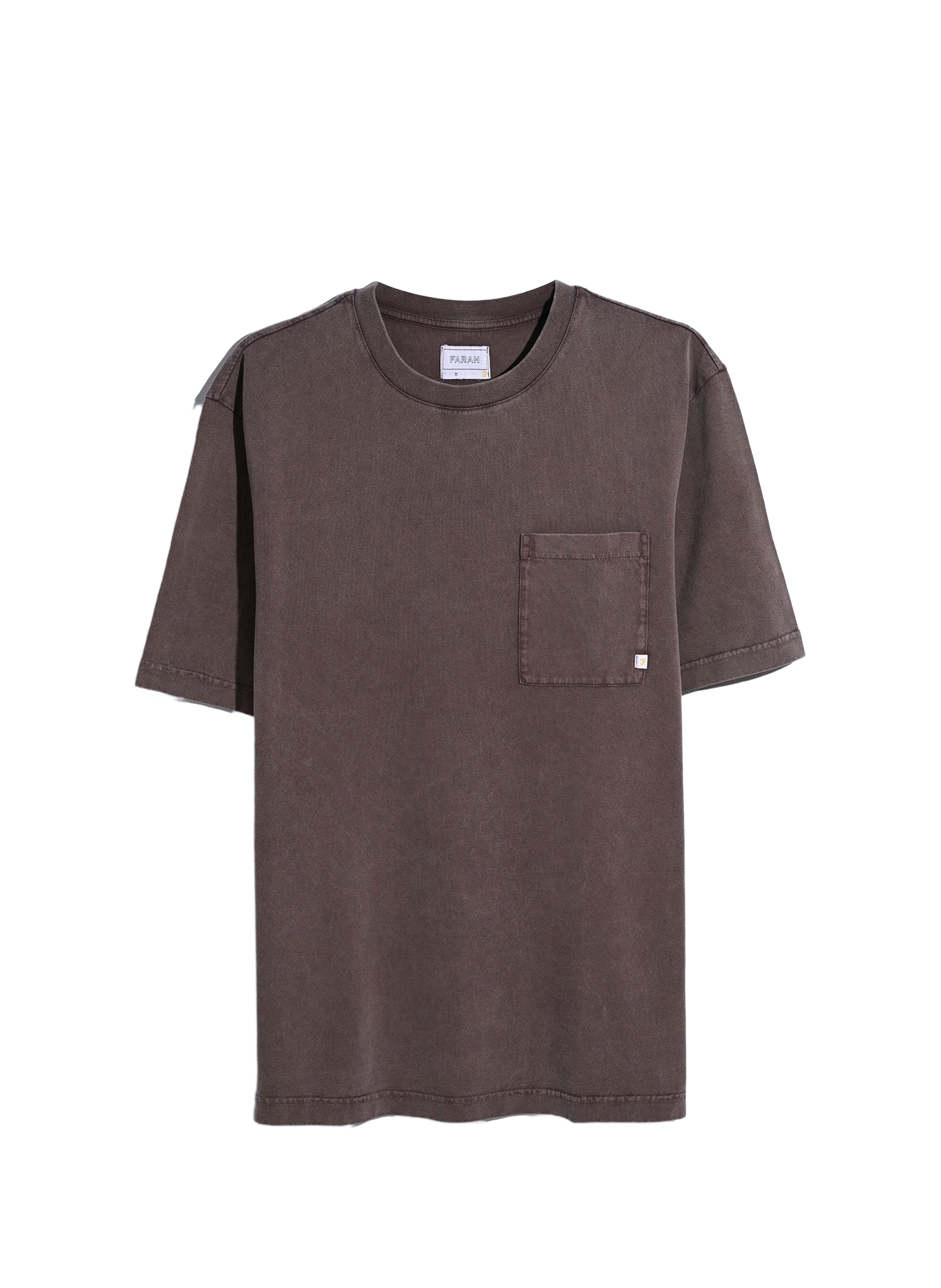 T-shirt droit à logo brodé en coton FARAH Bruin