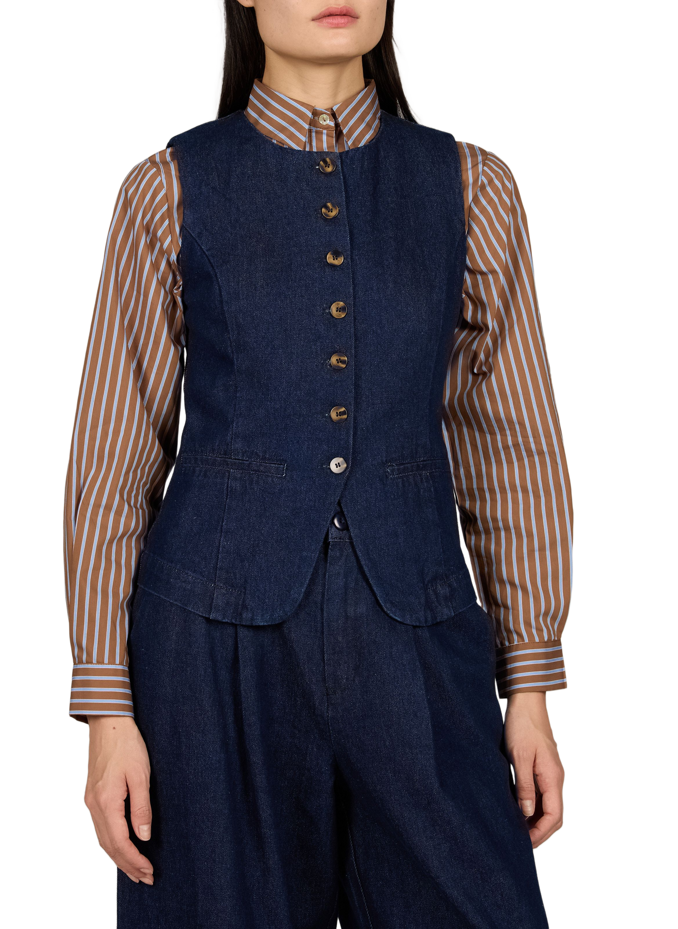 Ärmellose Jeansweste aus Baumwolle GARANCE Blau