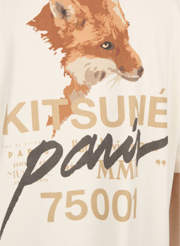 Straight-fit crew-neck printed T-shirt MAISON KITSUNÉ Beige