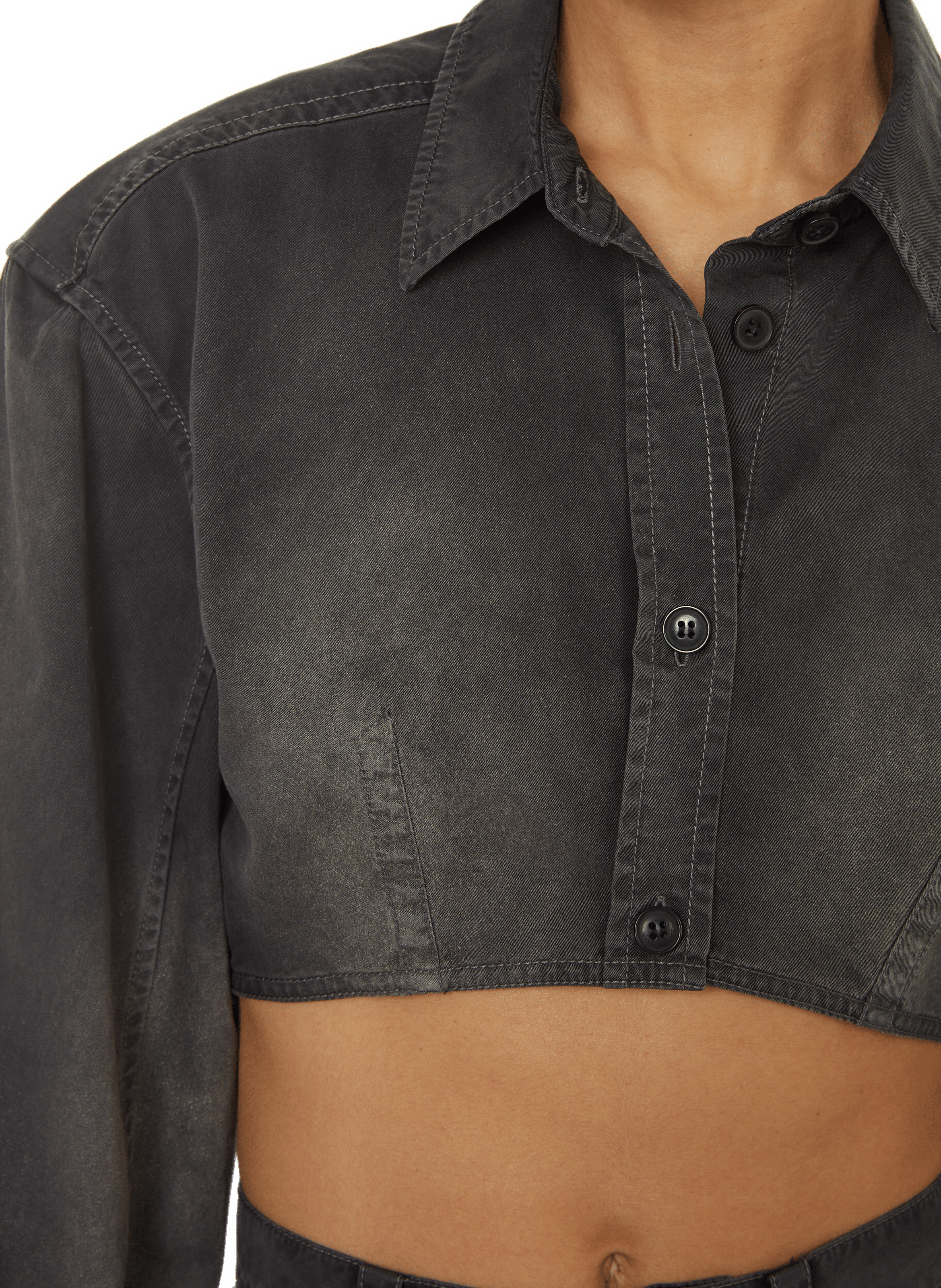 Faded cropped shirt ALEXANDER WANG Black