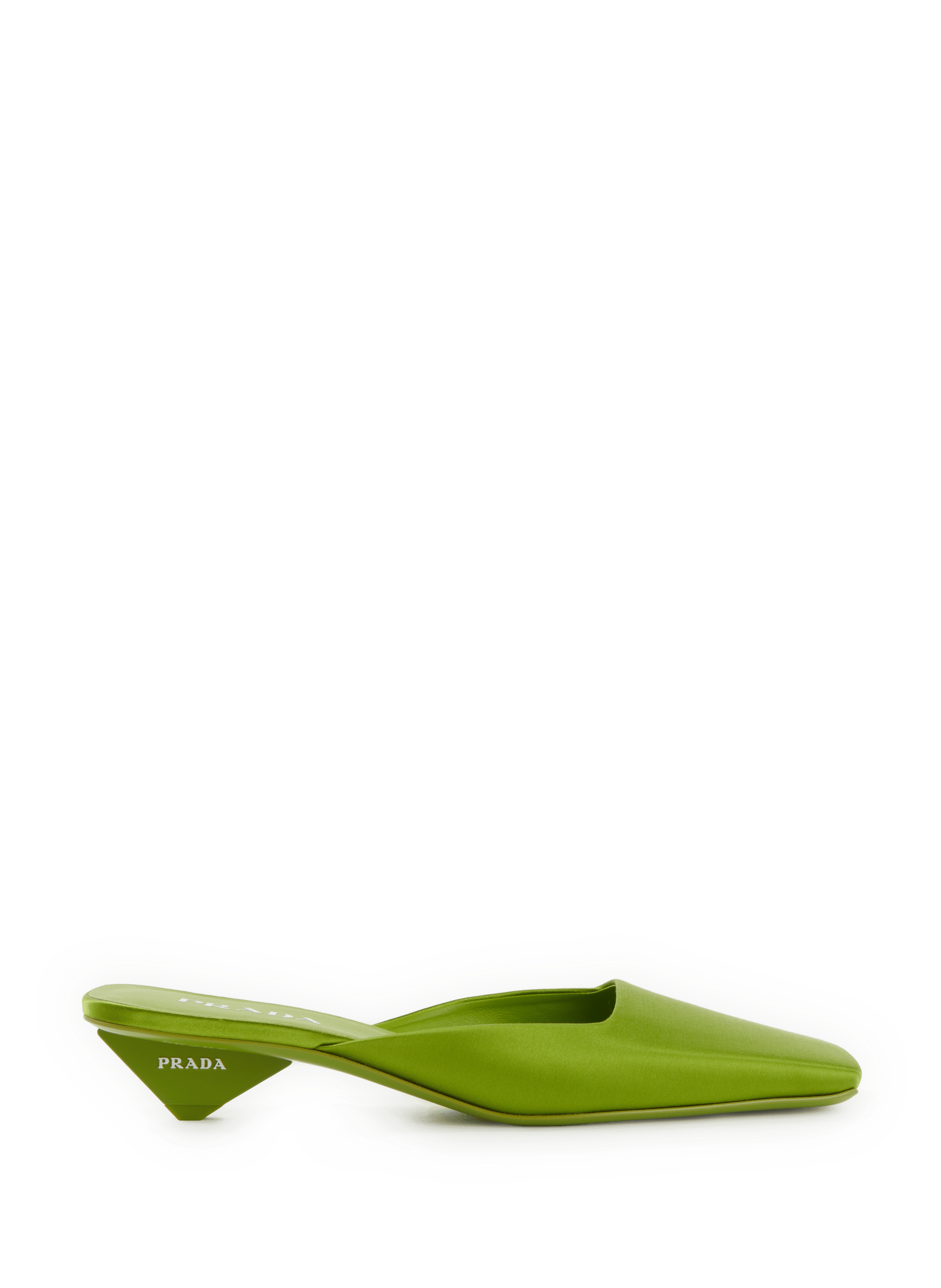 Satin heel mules PRADA Green