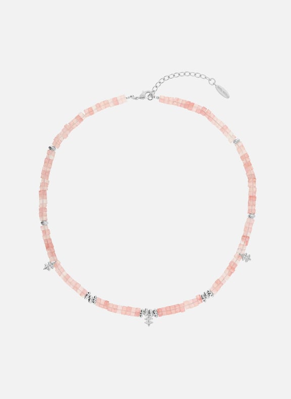 Collier perles rondelle et pampilles mamba Rose by HIPANEMA HIPANEMA Collier perles rondelle et pampilles mamba Rose