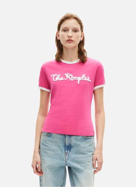 T-shirt broderie ruban Rose by THE KOOPLES THE KOOPLES T-shirt broderie ruban Rose