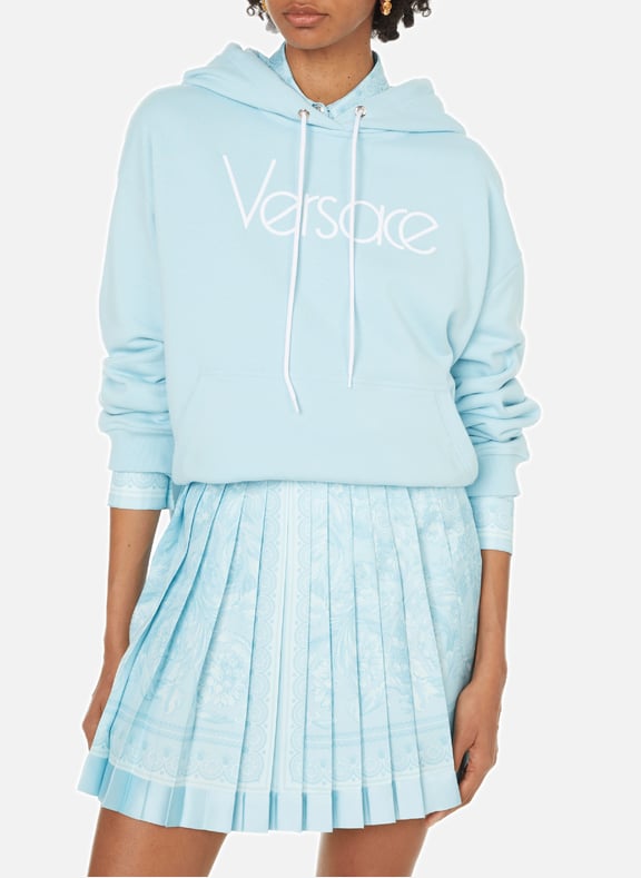 Cotton hoodie Blue by VERSACE VERSACE Cotton hoodie Blue