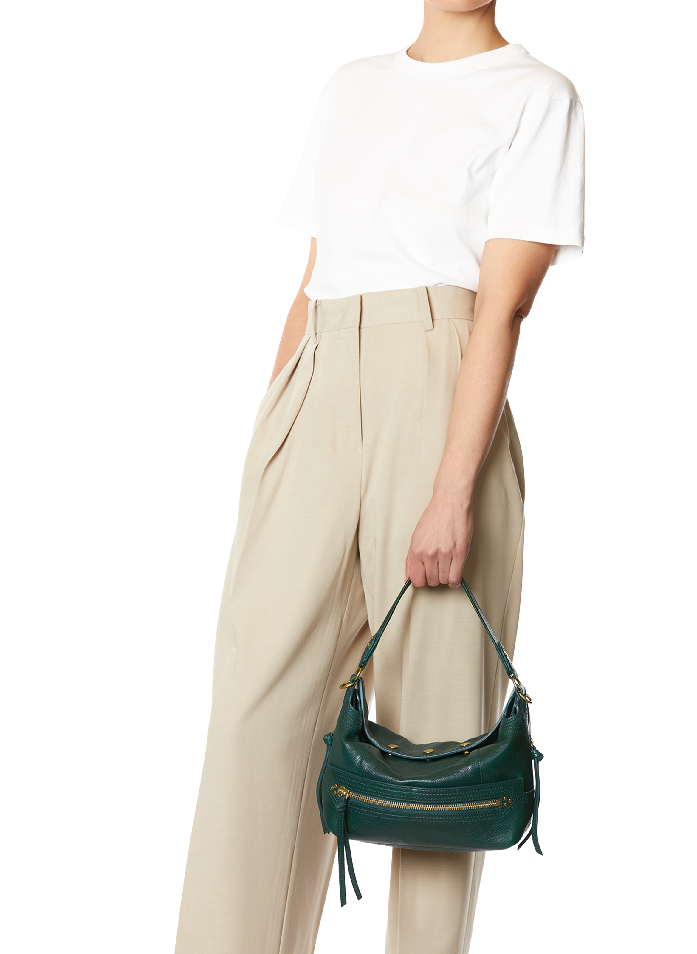 Sac porté épaule Lucky Hobo en cuir de chèvre JÉRÔME DREYFUSS Vert