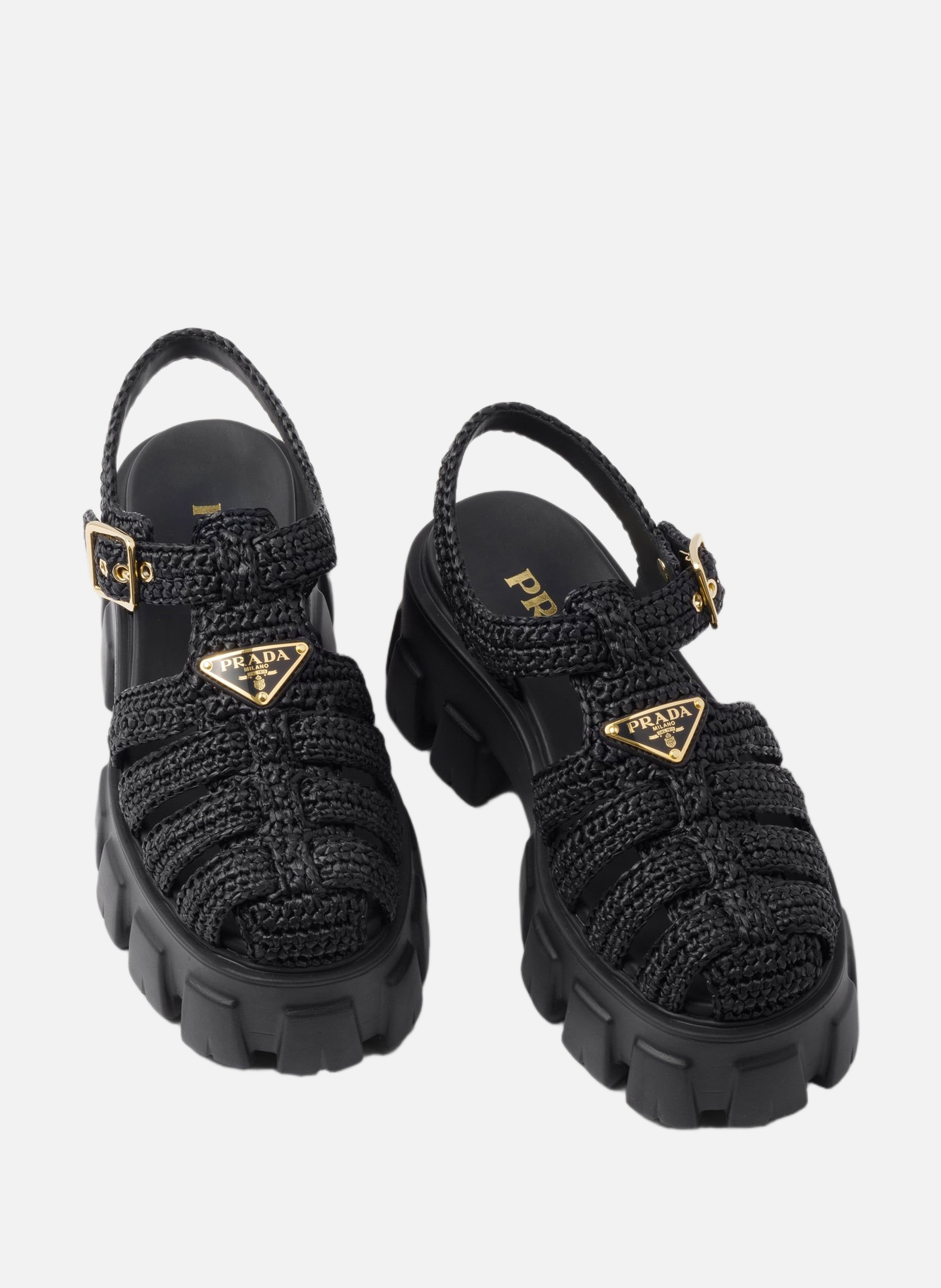 Sandales monolith en crochet Noir