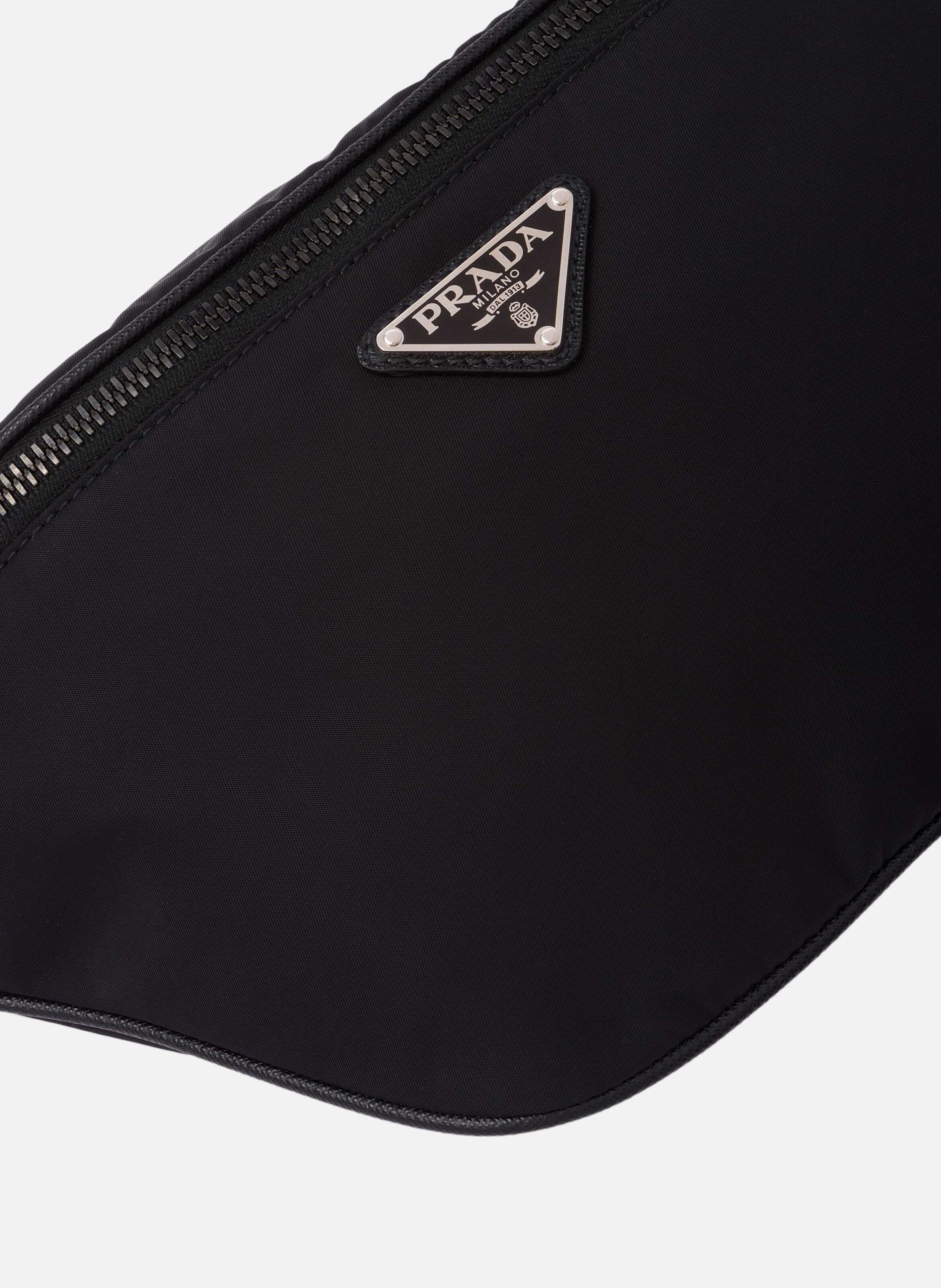 Sac banane en re-nylon et cuir saffiano PRADA Noir