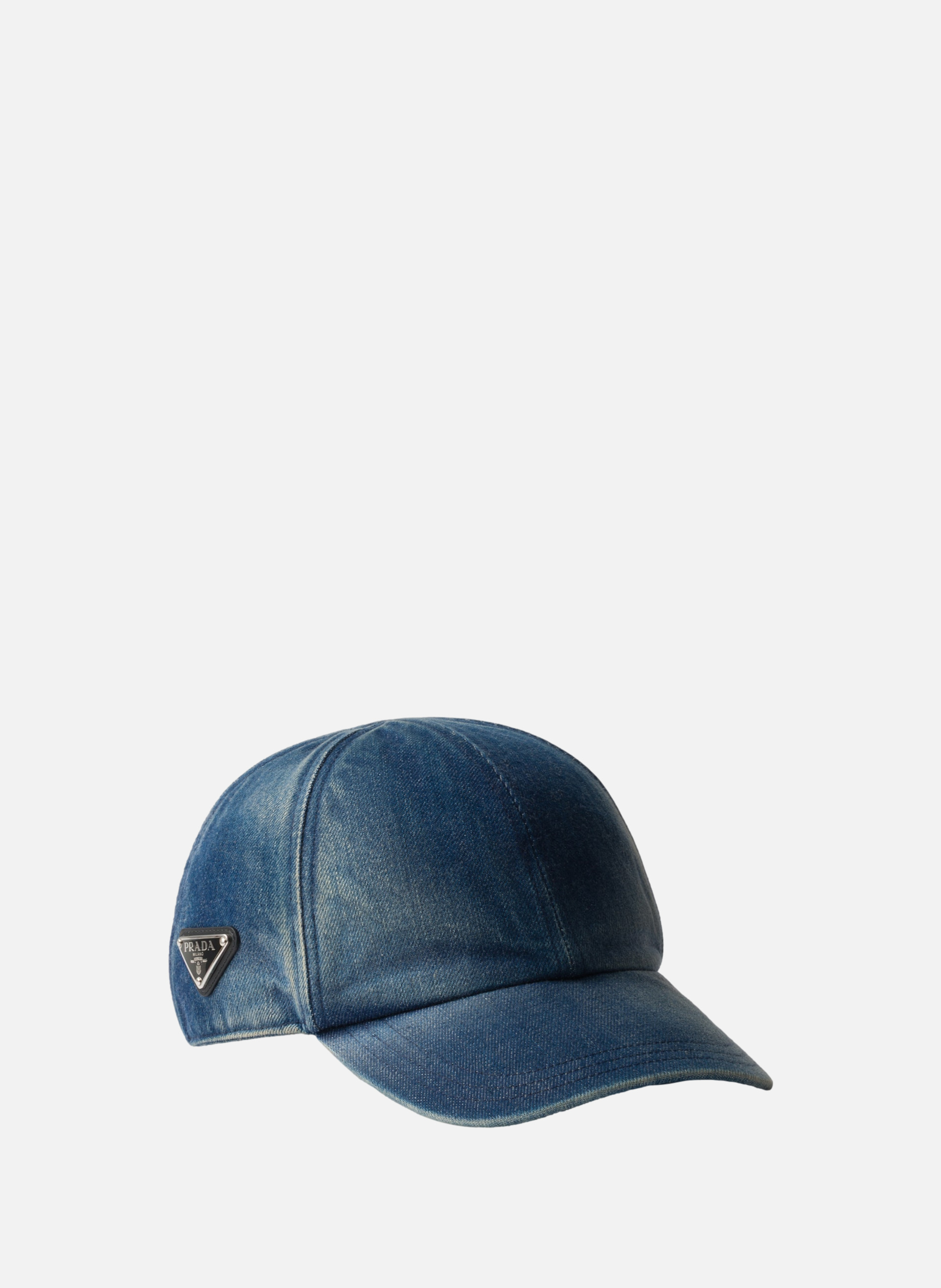 Casquette de baseball en denim PRADA Bleu