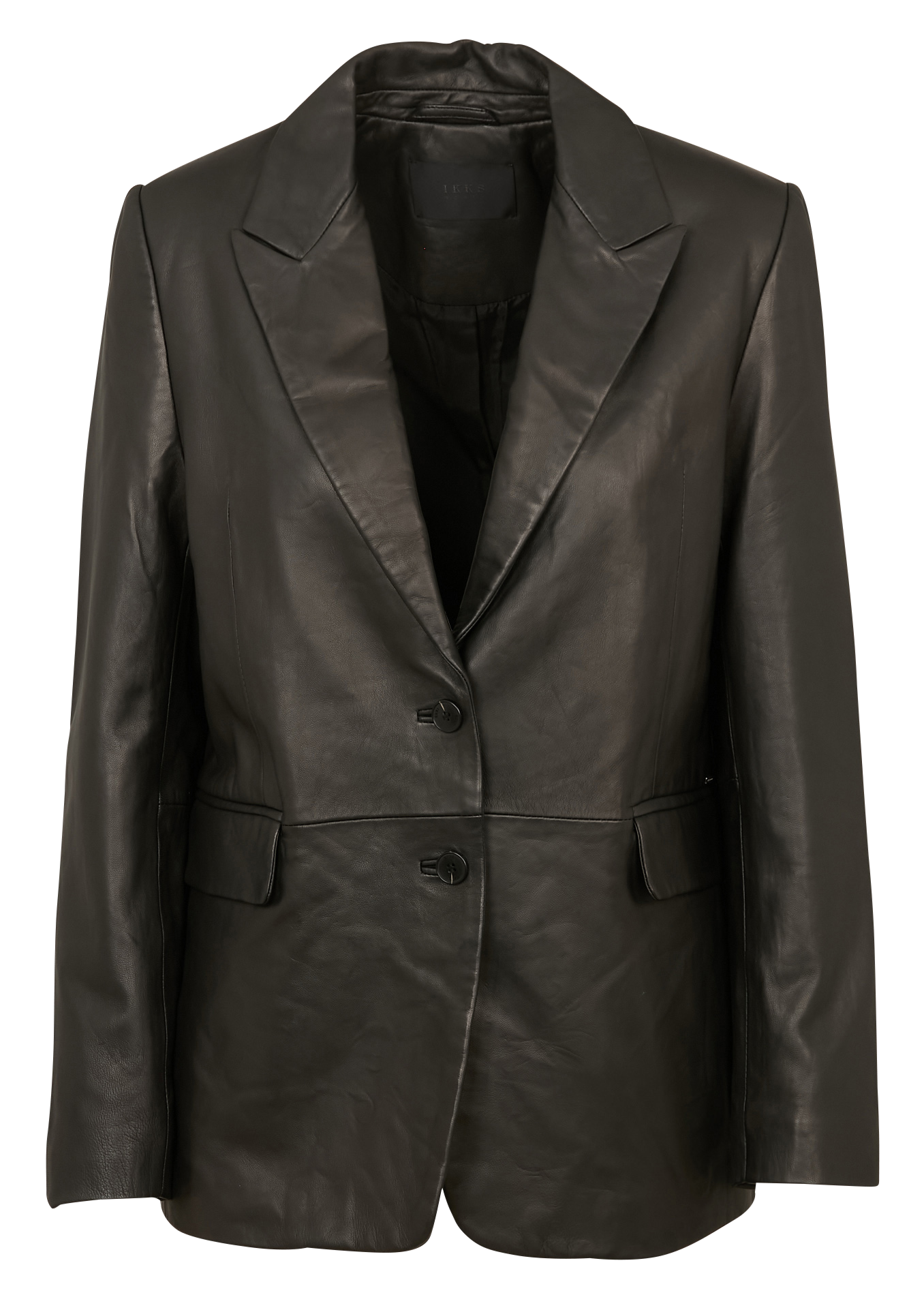 Veste de blazer droite en cuir IKKS Noir