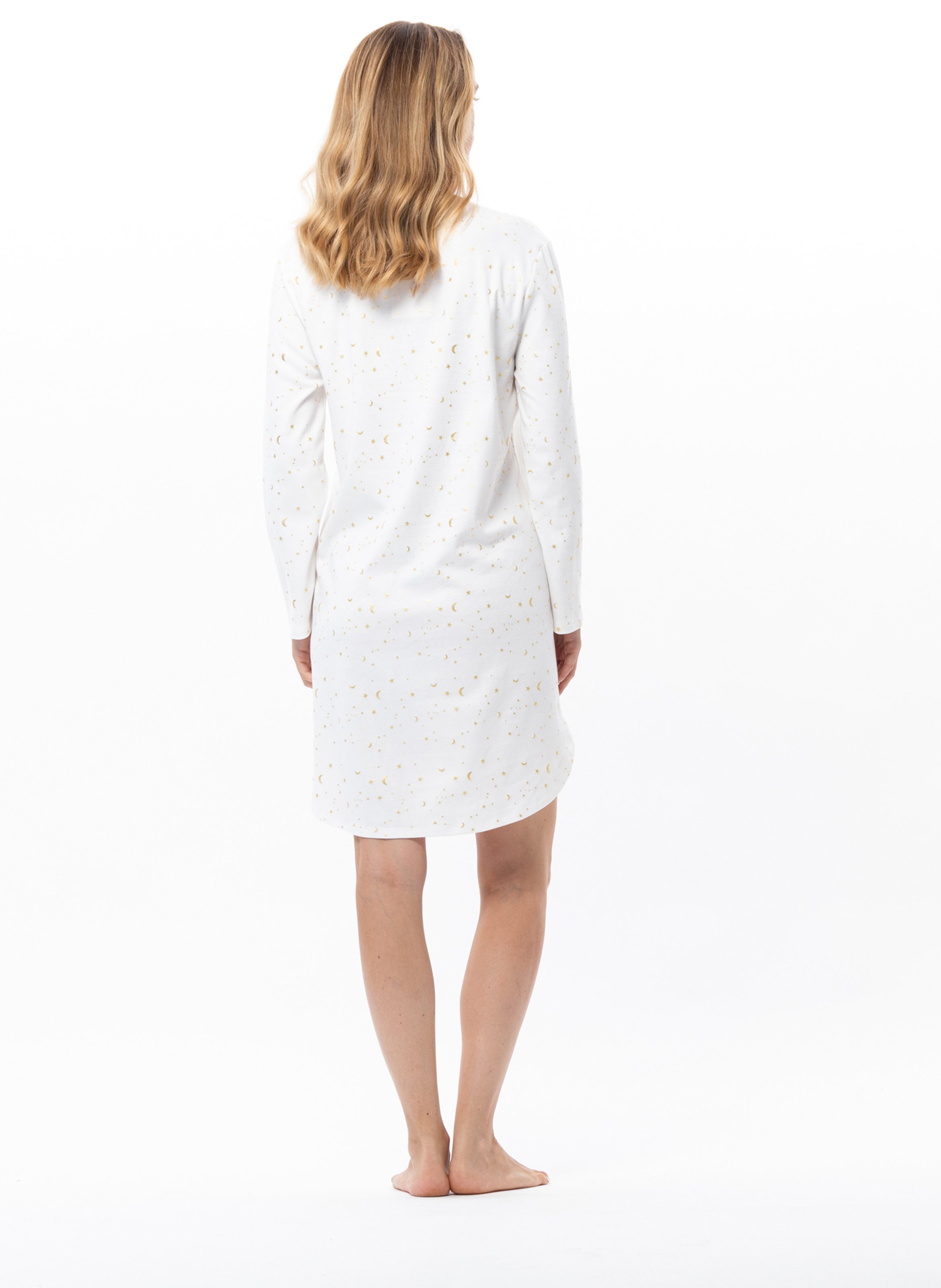 Chemise de nuit en coton luna 101 LE CHAT Blanc