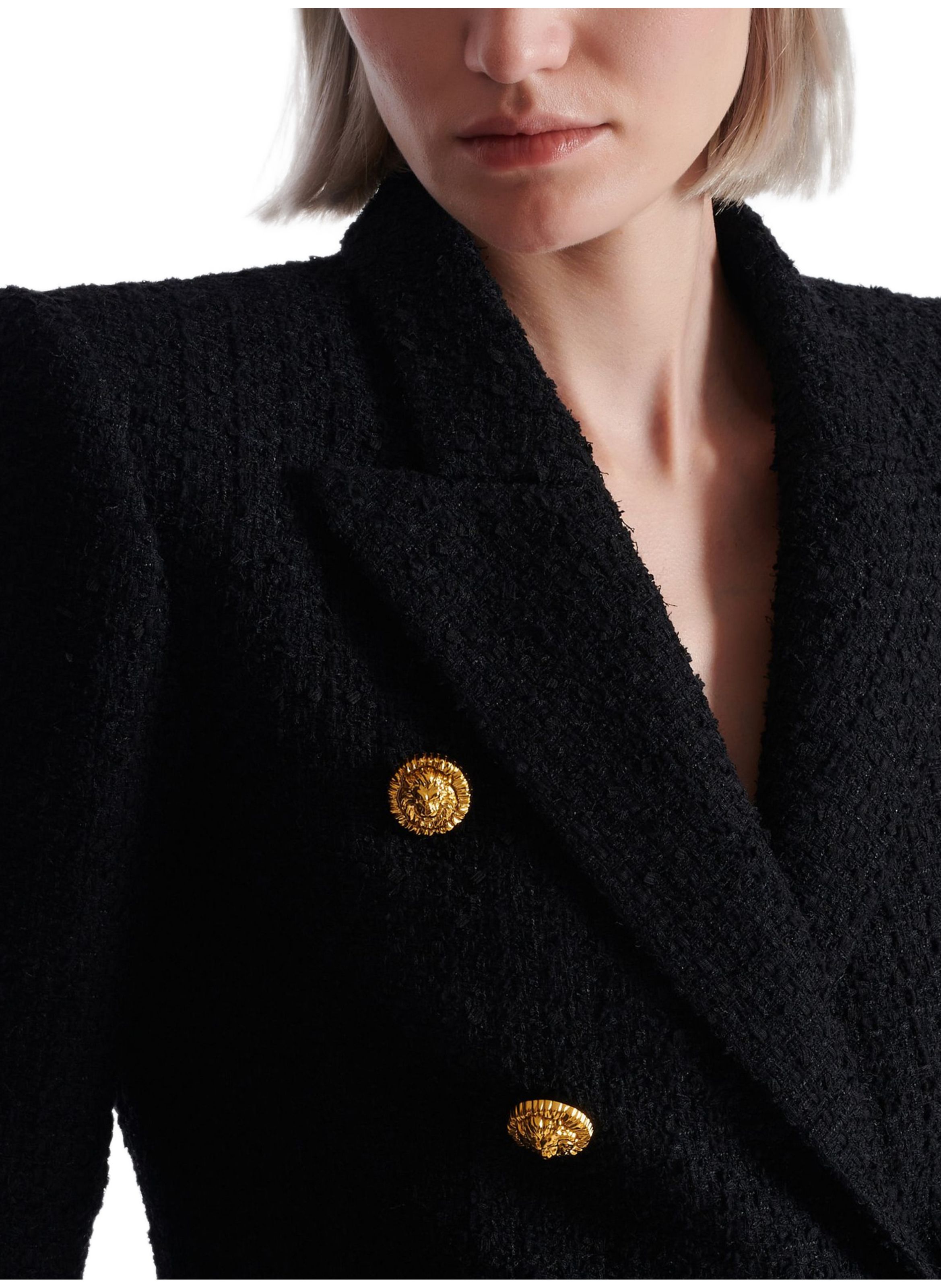 Veste 6 boutons en tweed BALMAIN Noir