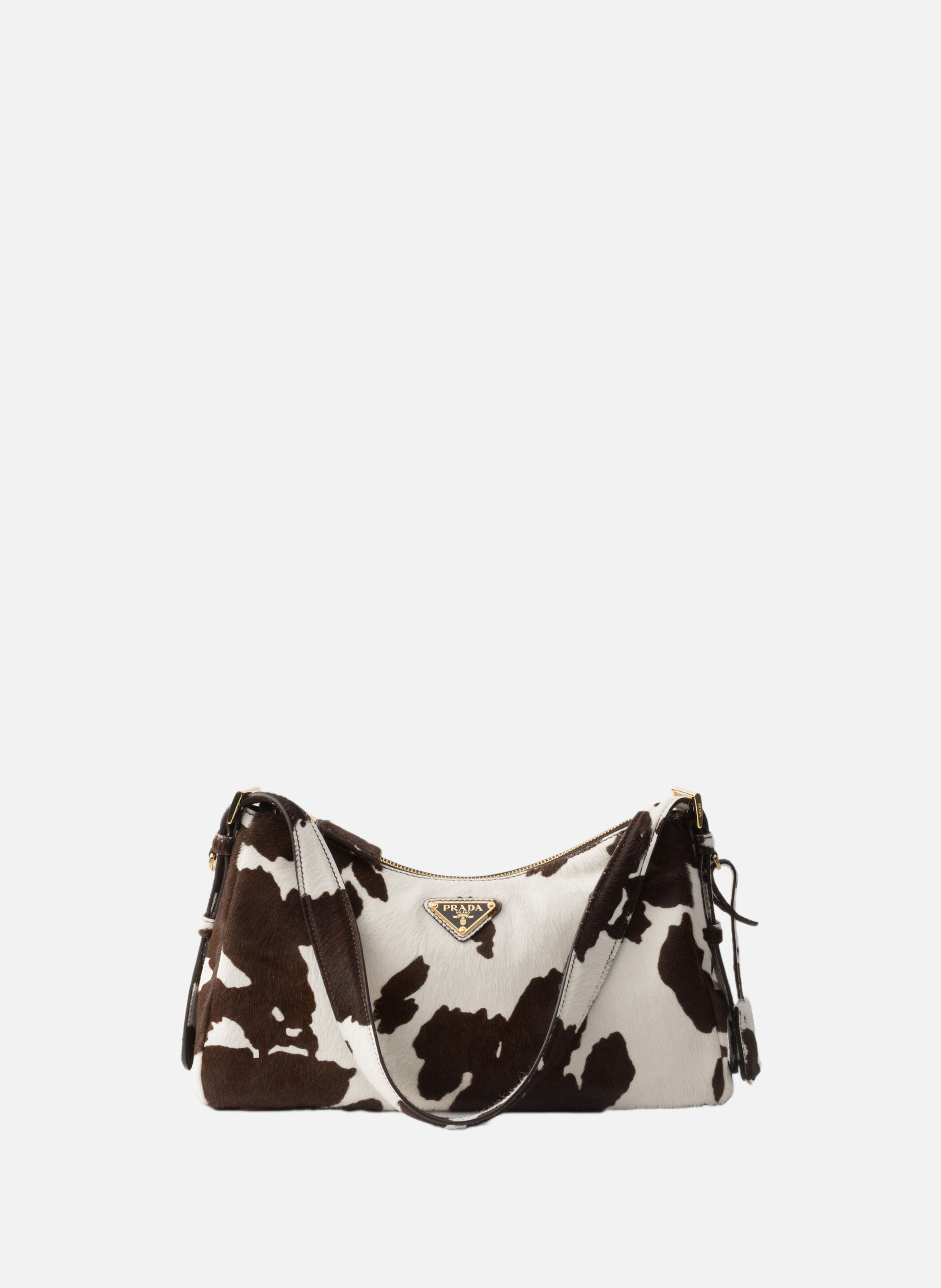 Sac porté épaule prada aimée en cuir imprimé PRADA Blanc