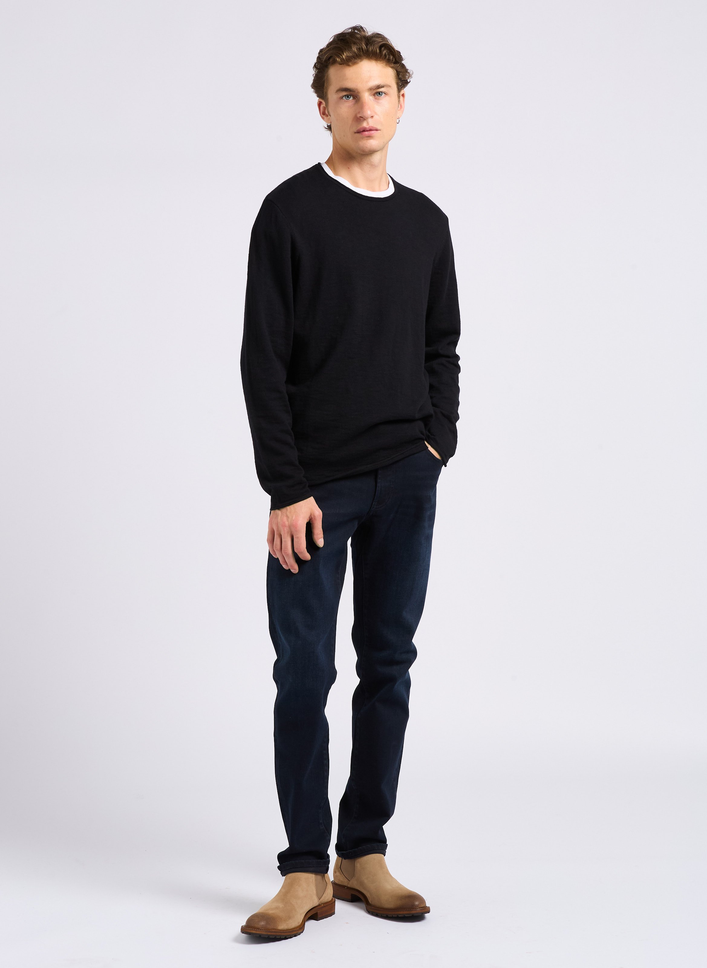 Pull col bateau en coton IKKS Noir
