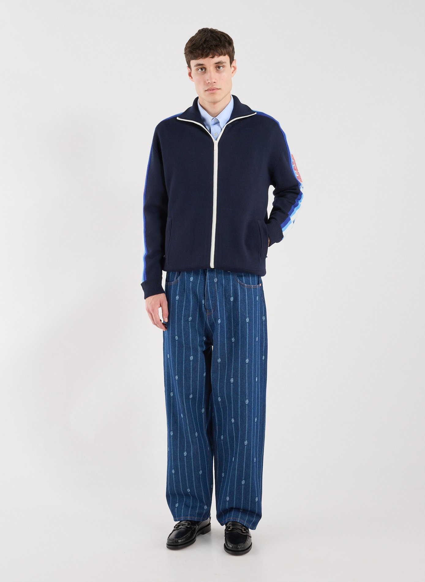 Gilet La Maille zippée DROLE DE MONSIEUR Bleu