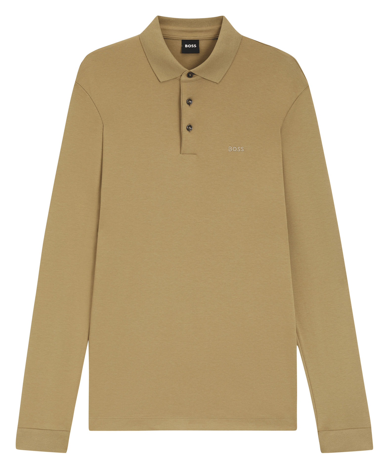 Polo col classique en coton BOSS Kaki