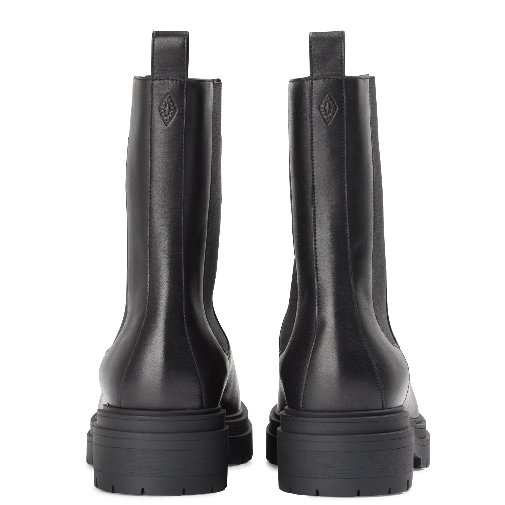 Bottines bout rond en cuir semelle gomme coda BA&SH Noir