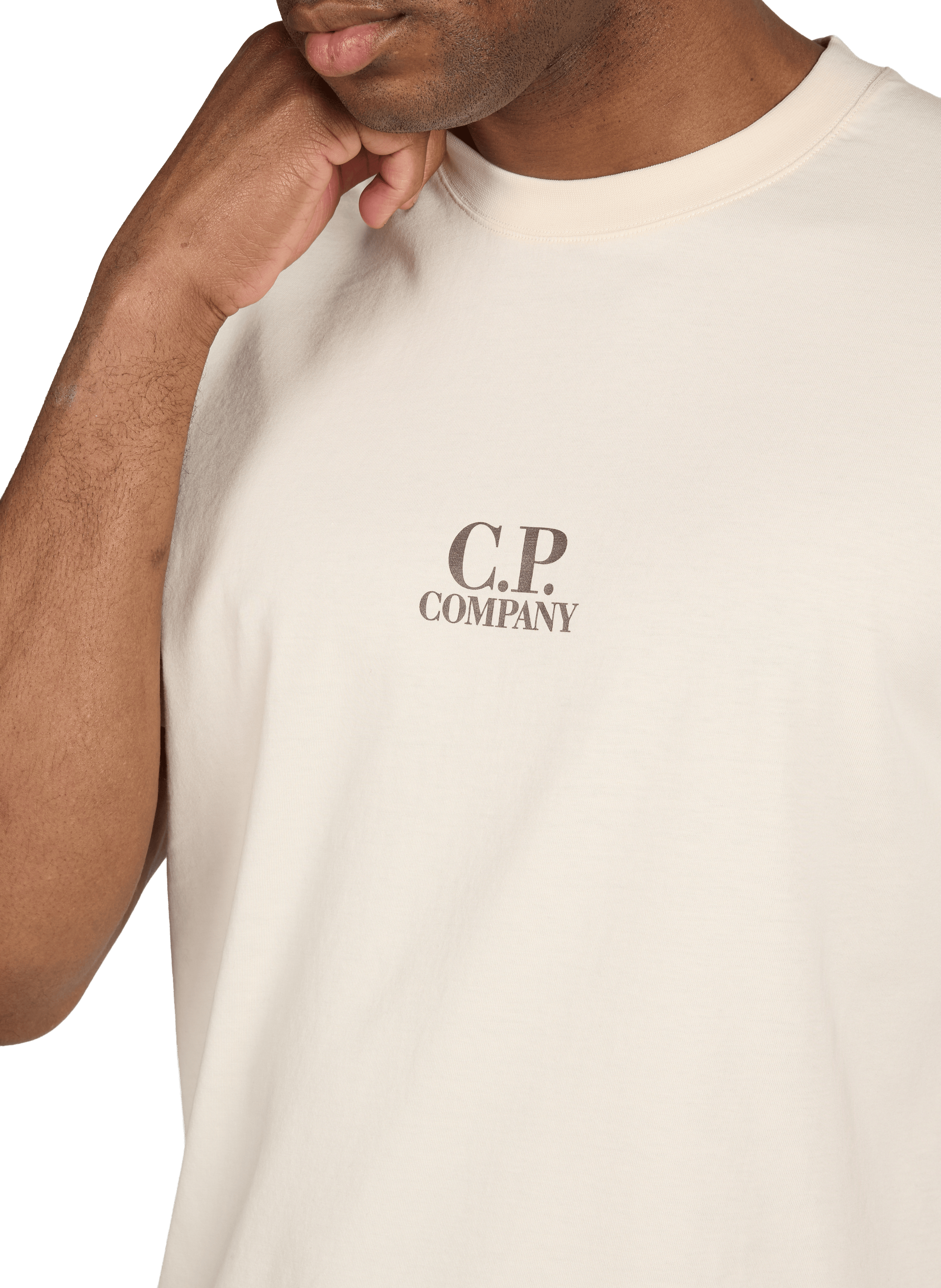 Printed cotton T-shirt CP COMPANY Beige