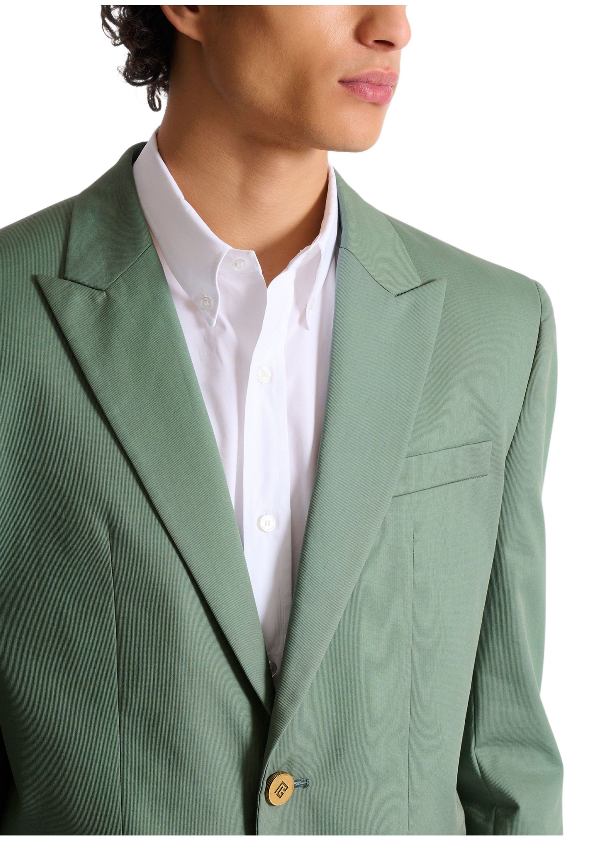Veste 2 boutons en sergé de coton BALMAIN Vert