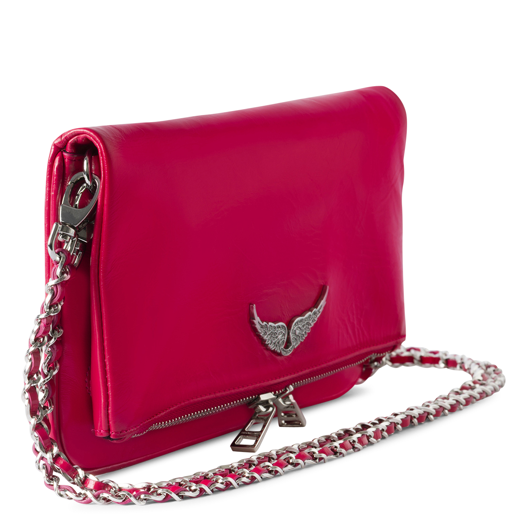Pochette en cuir rock ZADIG&VOLTAIRE Rose