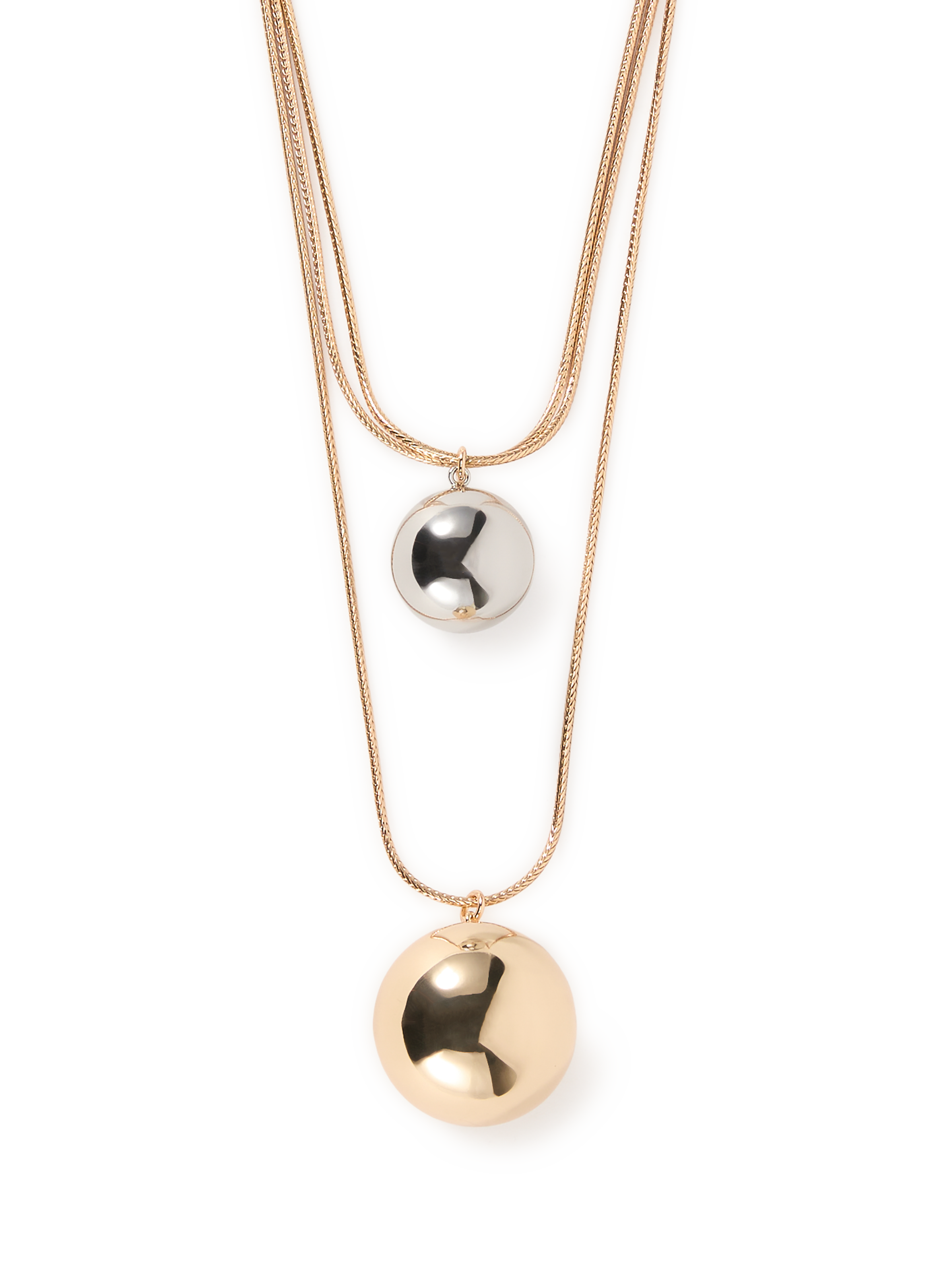 Triple chain necklace with two balls MAX MARA WEEK END Golden