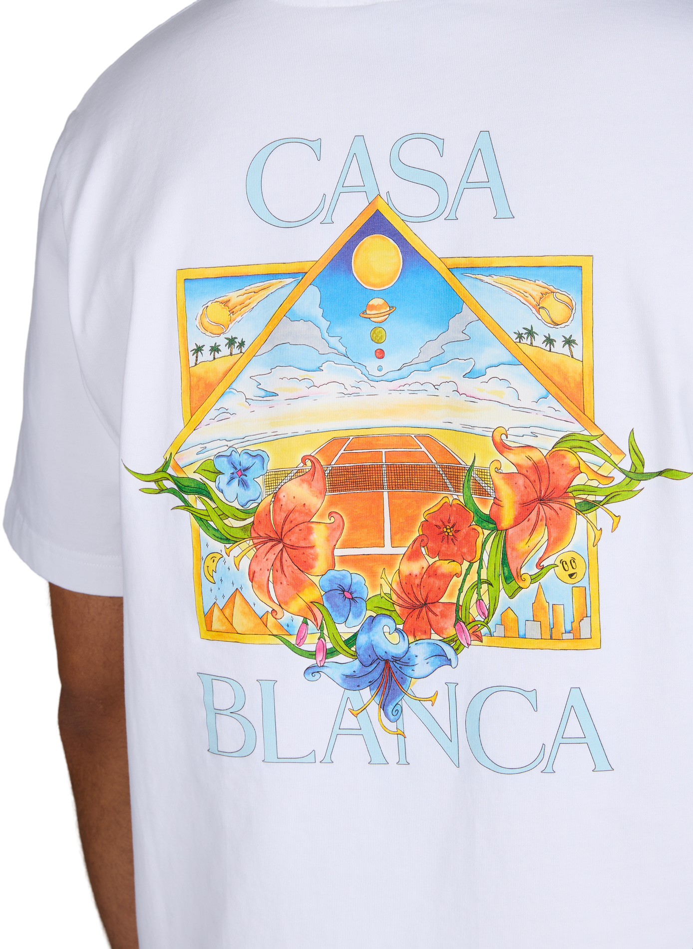 T-shirt imprimé à col rond en coton CASABLANCA PARIS Multicolore