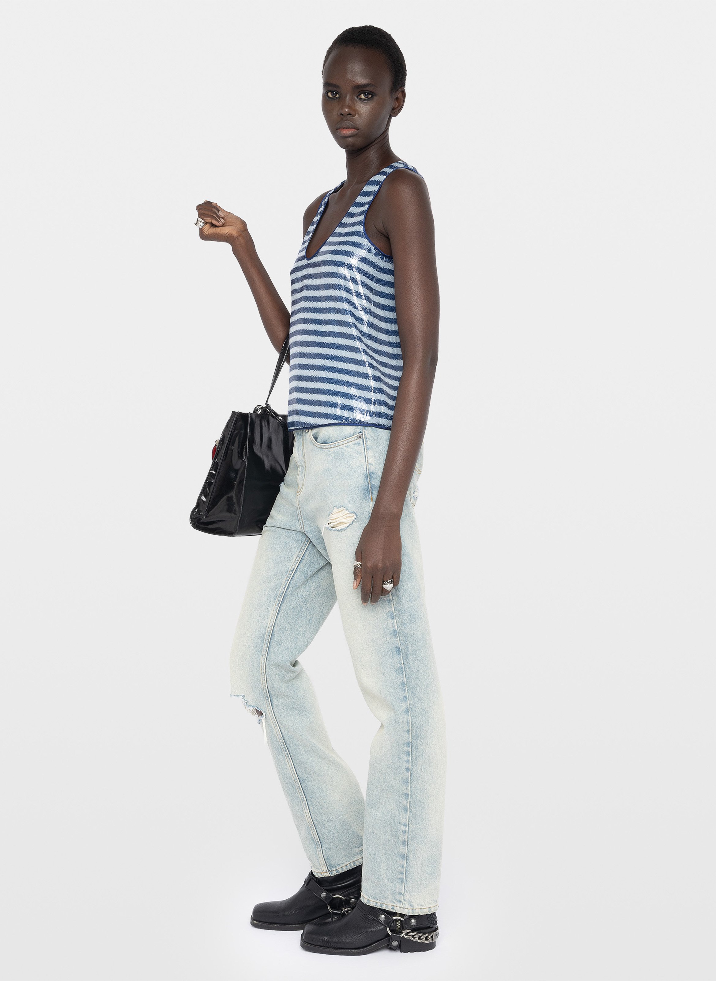 Top droit à rayures tarys ZADIG&VOLTAIRE Bleu