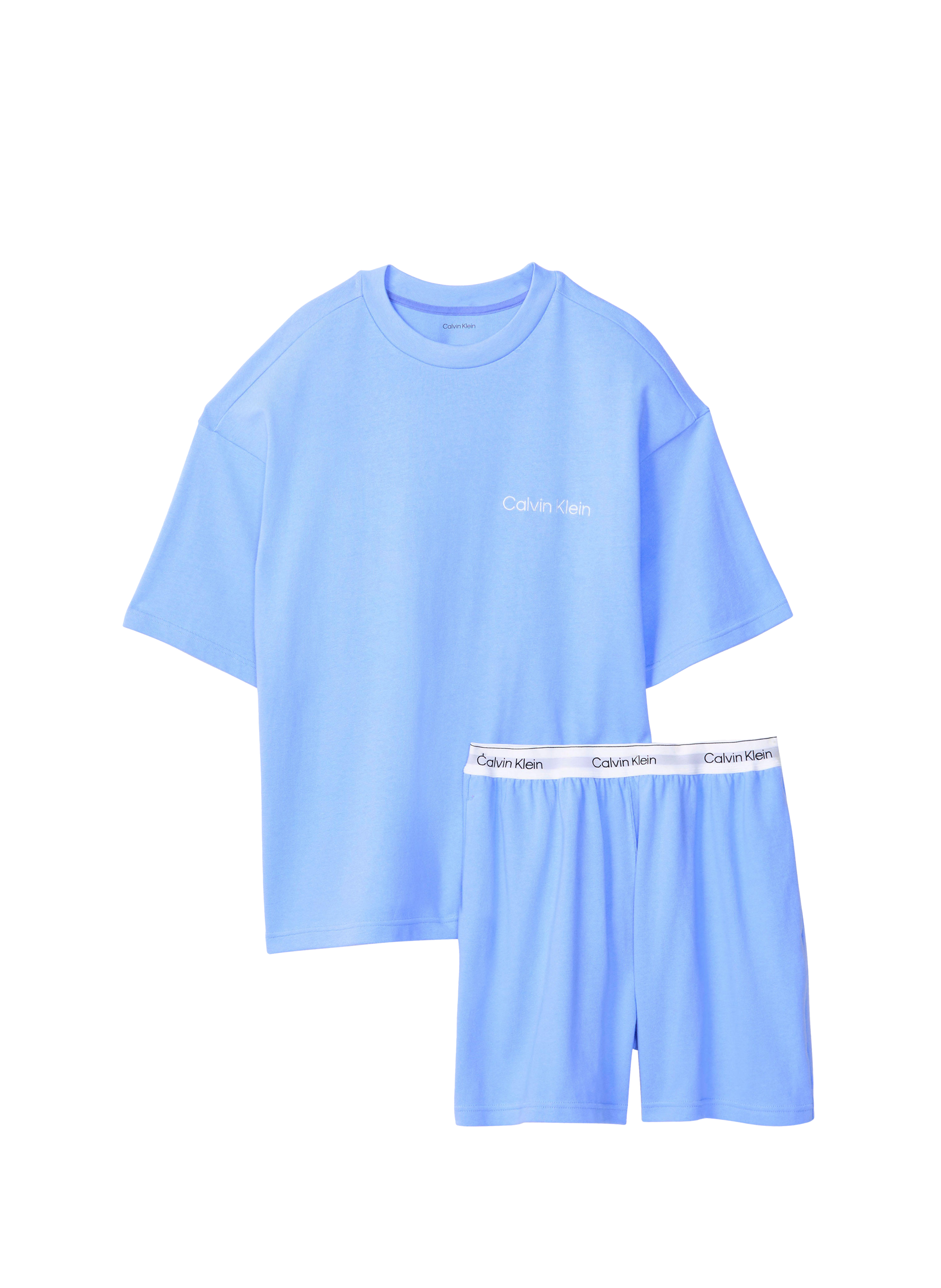 Ensemble pyjama short en coton CALVIN KLEIN Bleu