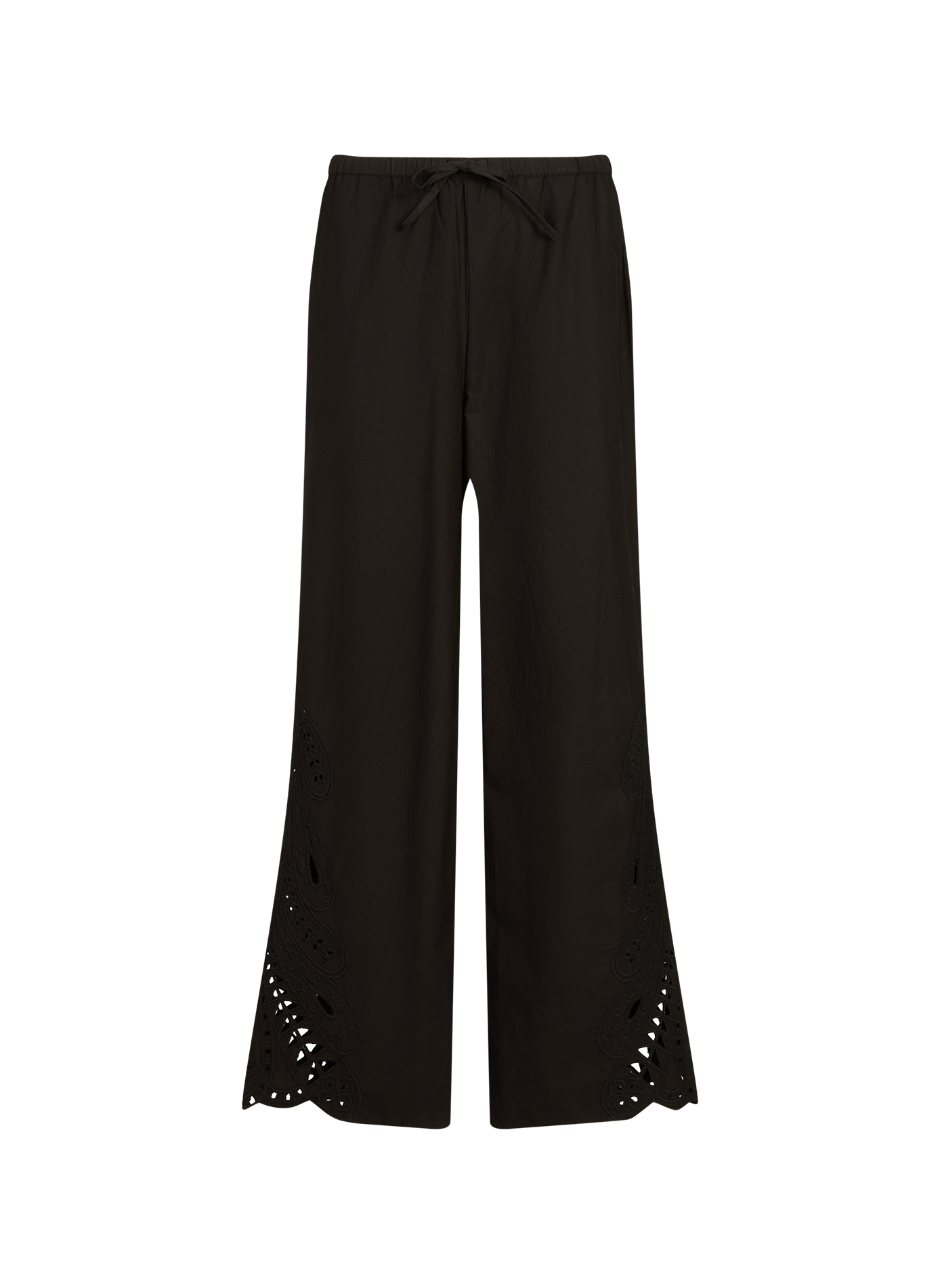  Pantalon Madia en coton à broderie anglaise OBJECT Noir