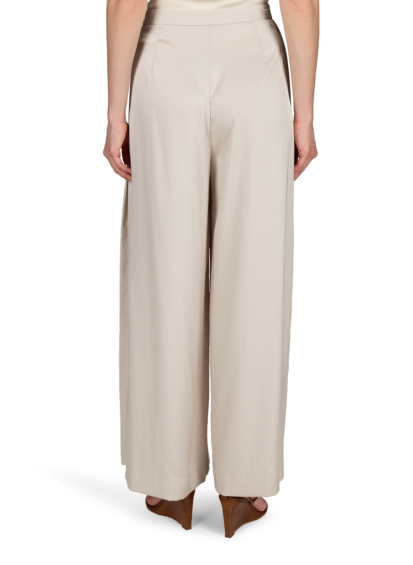 Satin Wide Leg Pants R2W Beige